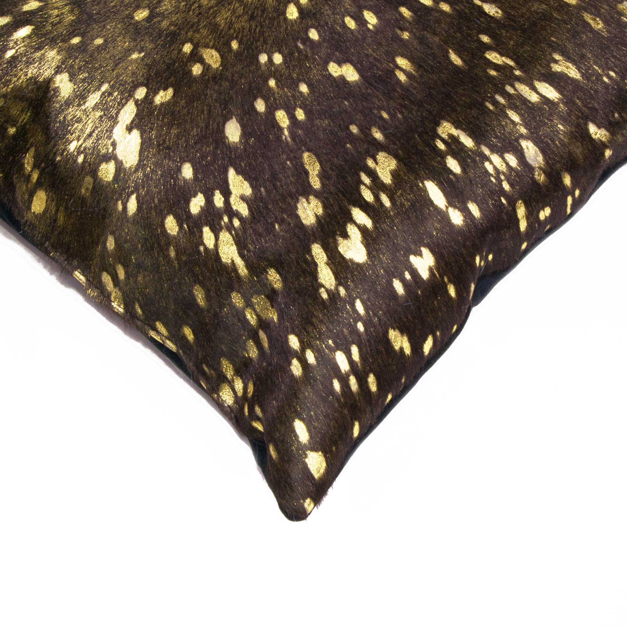 12" x 20" x 5" Chocolate And Gold Cowhide - Pillow