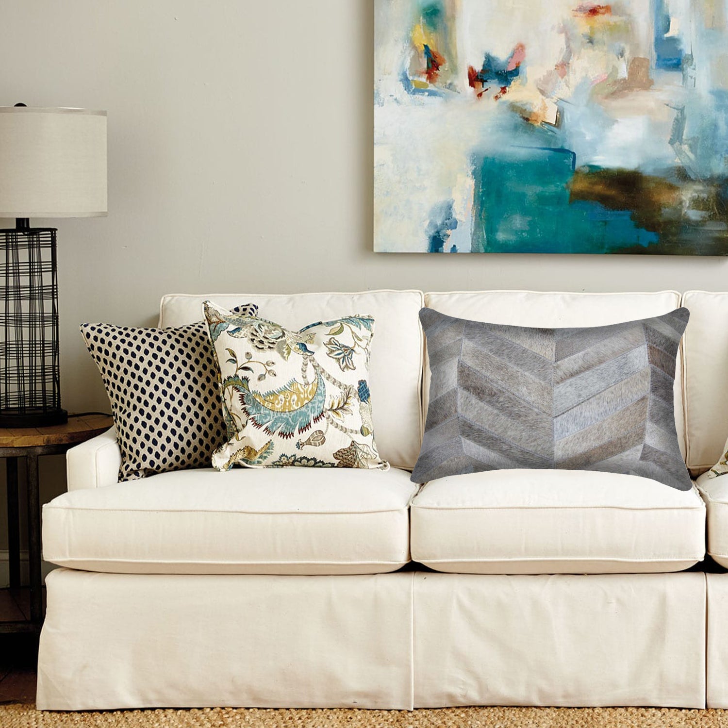 12" x 20" x 5" Grey - Pillow