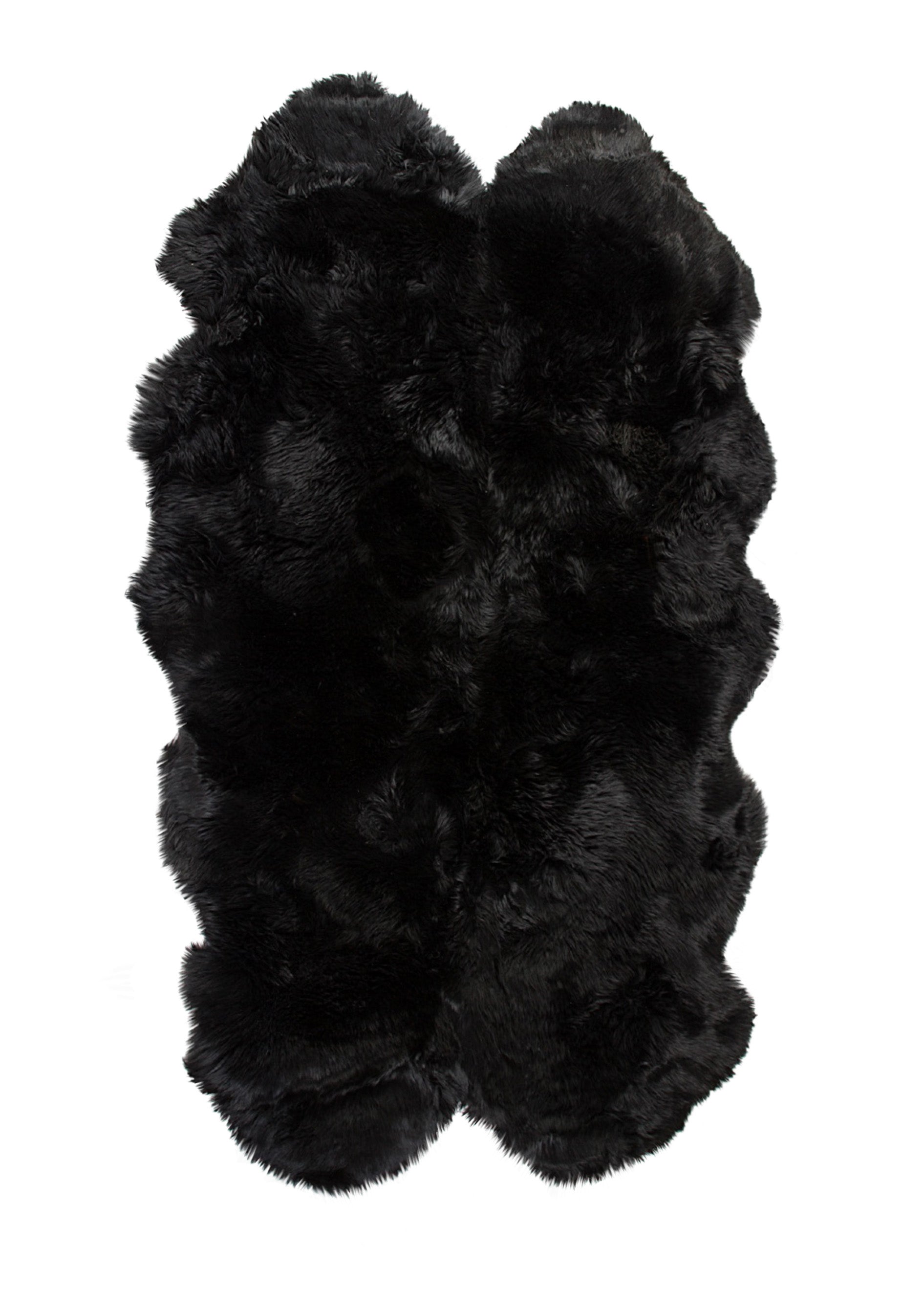 48" x 72" x 2" Black Quattro Sheepskin - Area Rug