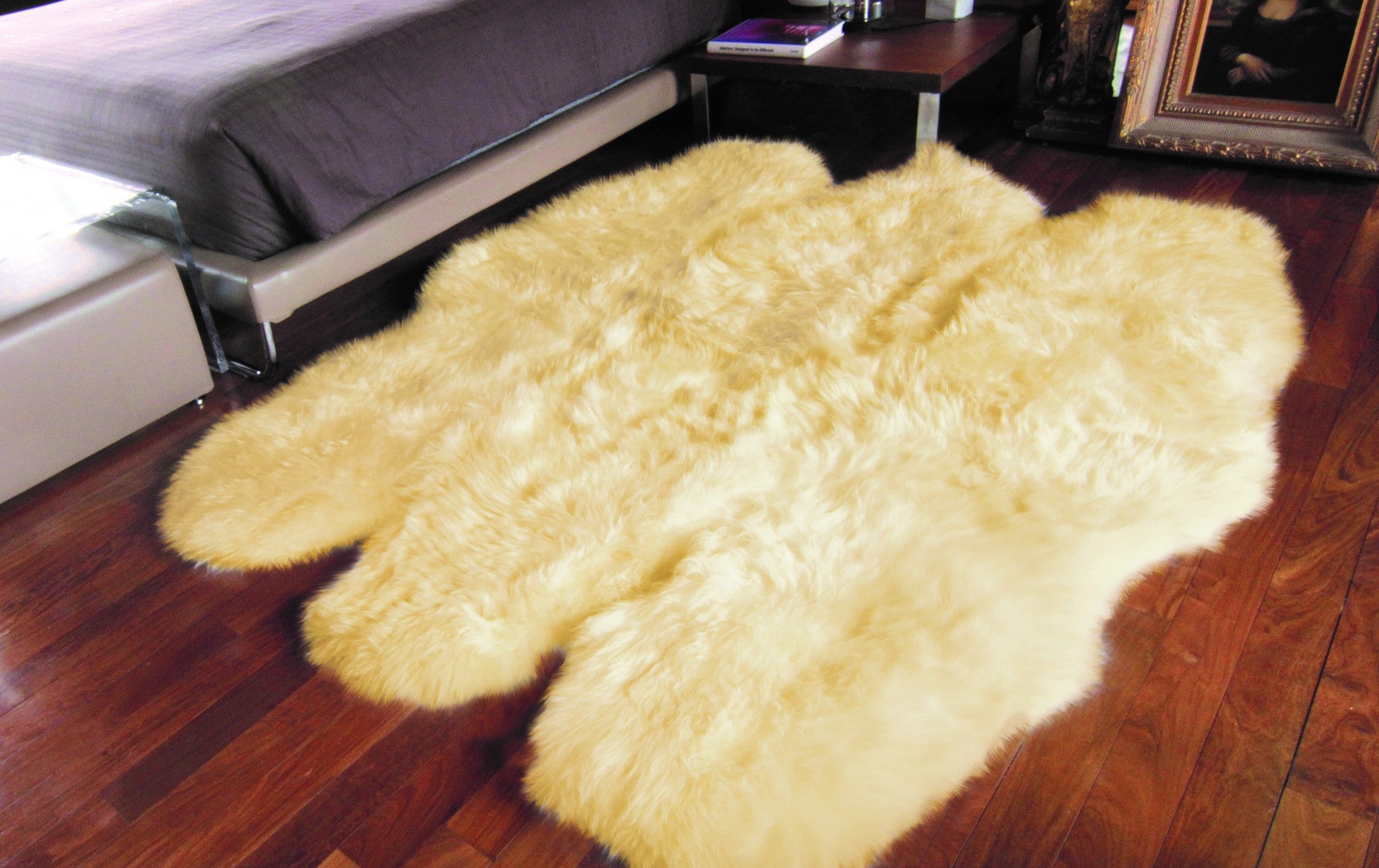 69" x 72" x 2" Gold, Sheepskin - Area Rug