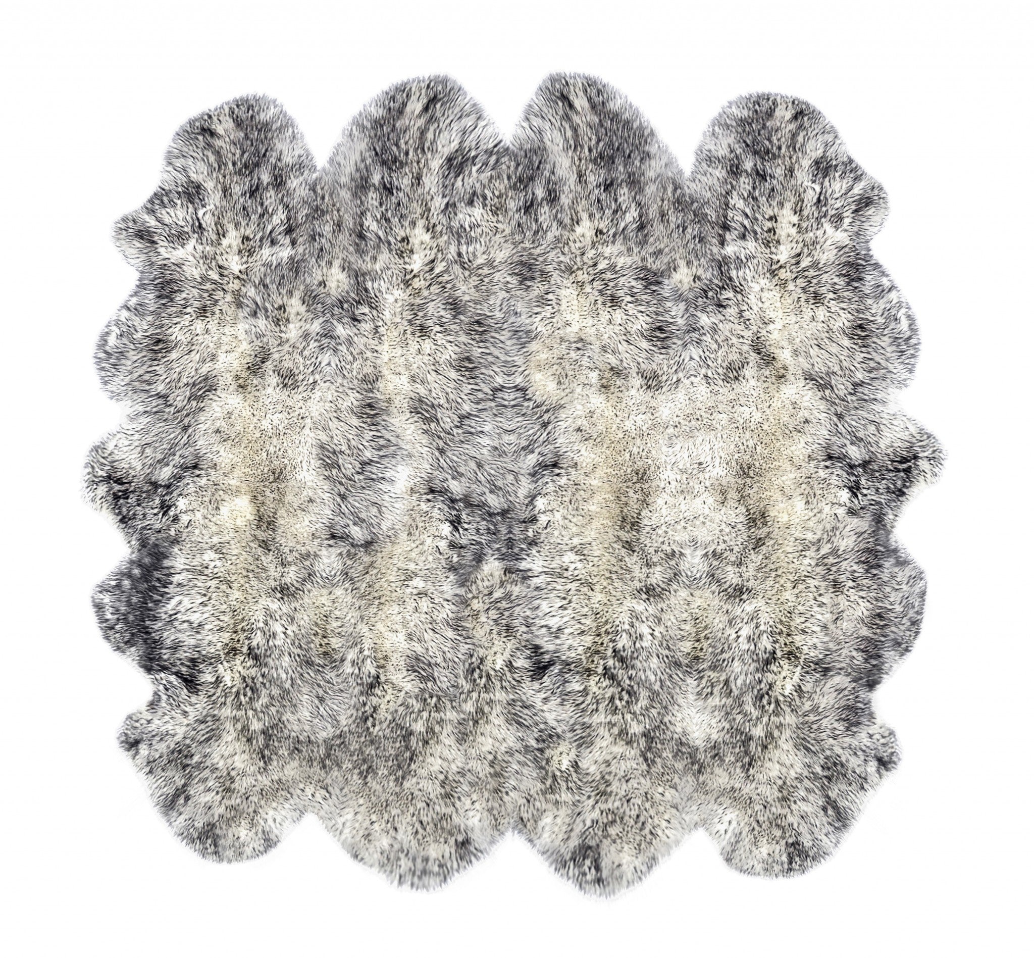 72" x 72" x 2" Gradient Gray, Octo Sheepskin - Area Rug