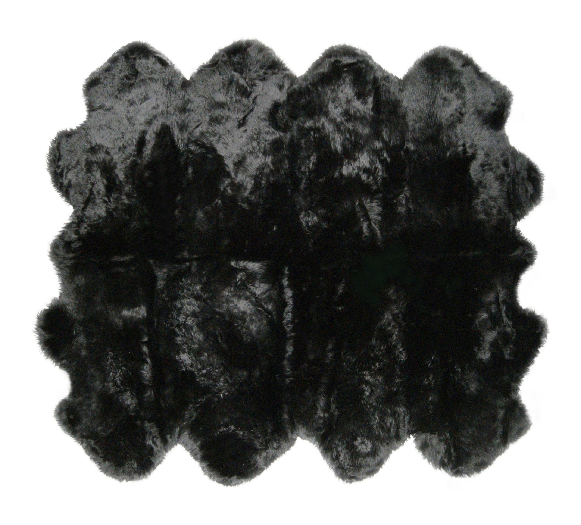 72" x 72" x 2" Black, Octo Sheepskin - Area Rug