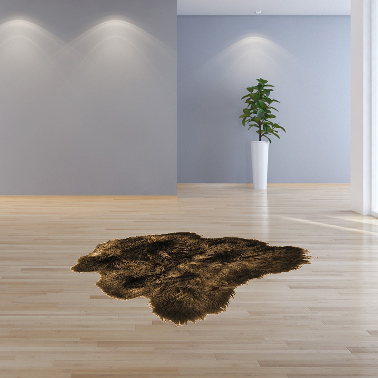 24" x 36" x 1.5" x 2" Fox Sheepskin Single Long-Haired - Area Rug