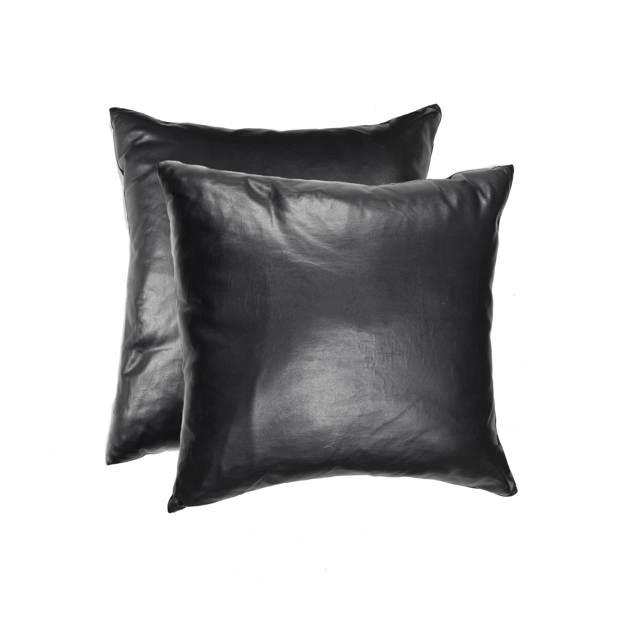 18" x 18" x 5" Black, Sienna Leather - Pillow 2-Pack
