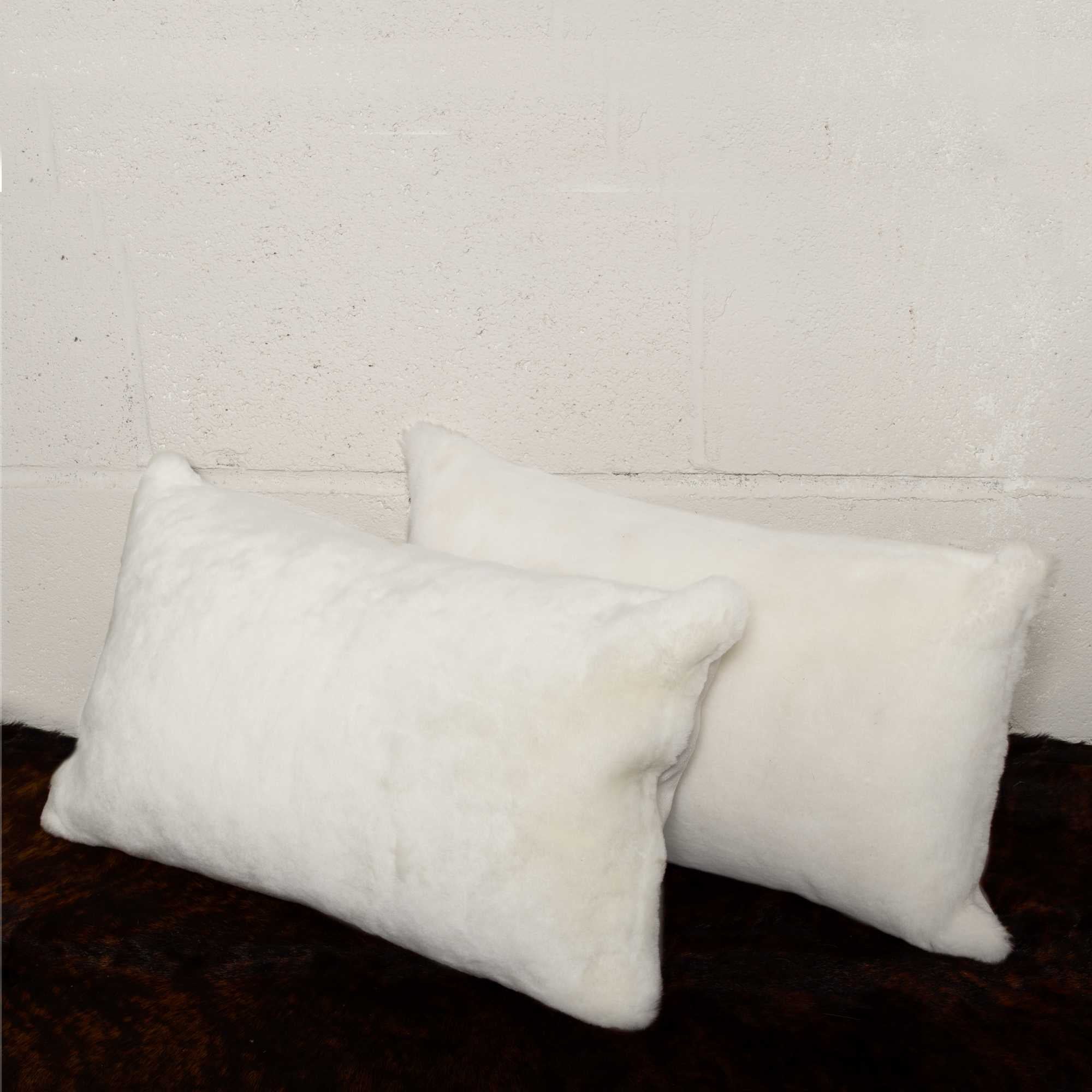 12" x 20" x 5" Natural, Cowhide - Pillow 2-Pack