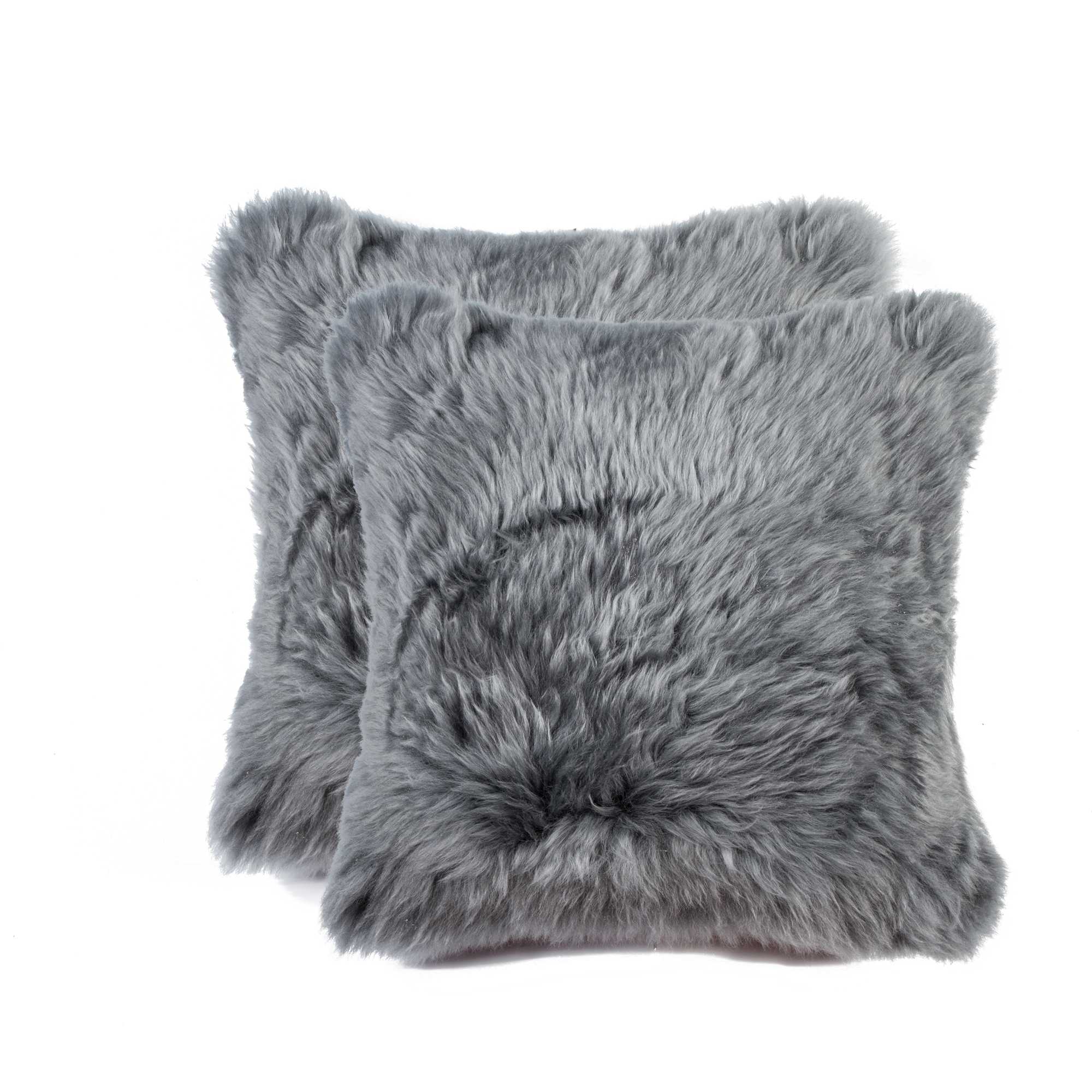 18" x 18" x 5" Gray, Sheepskin - Pillow 2-Pack