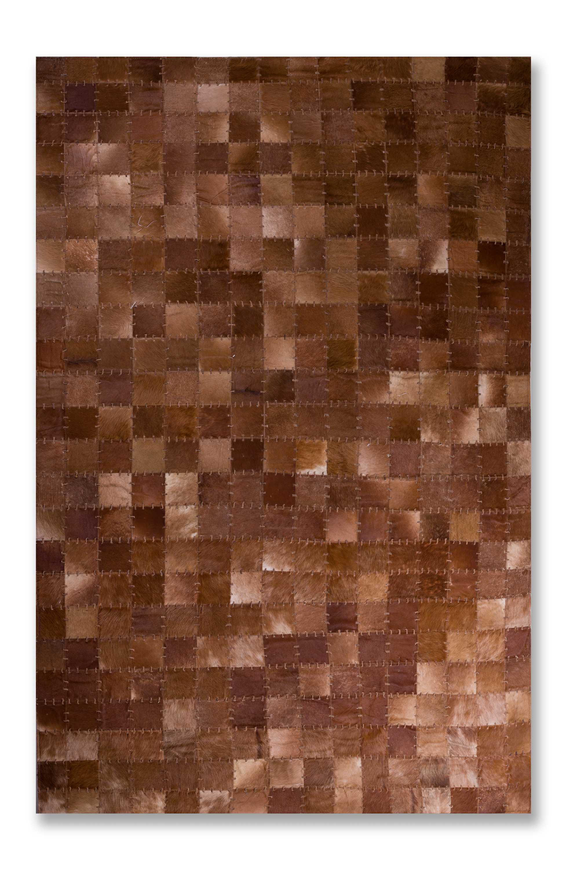 60" x 96" Chocolate, 4" Square Patches, Cowhide - Area Rug