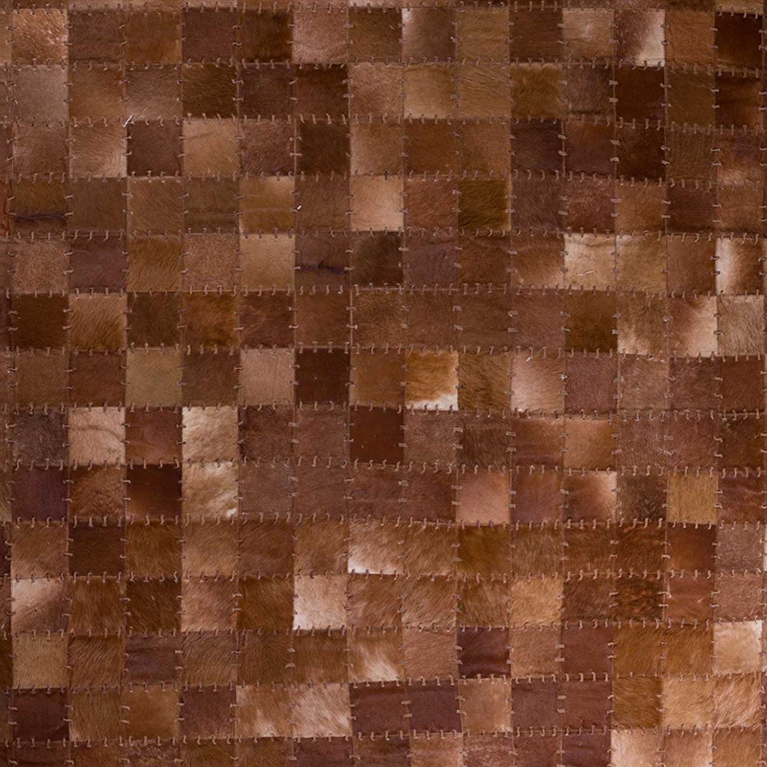 60" x 96" Chocolate, 4" Square Patches, Cowhide - Area Rug