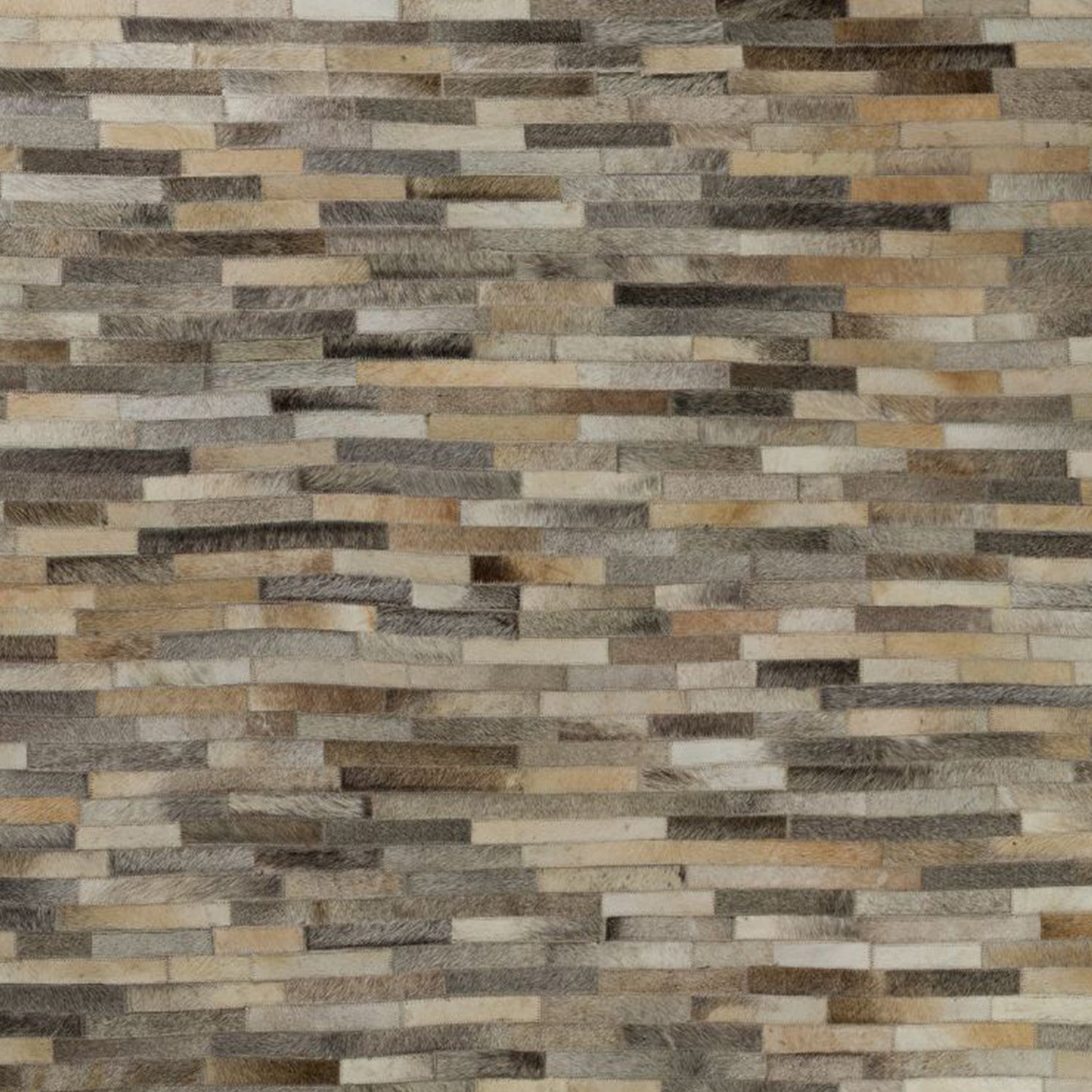 5' x 8' Mixed Gray Linear Cowhide Stitched Area Rug