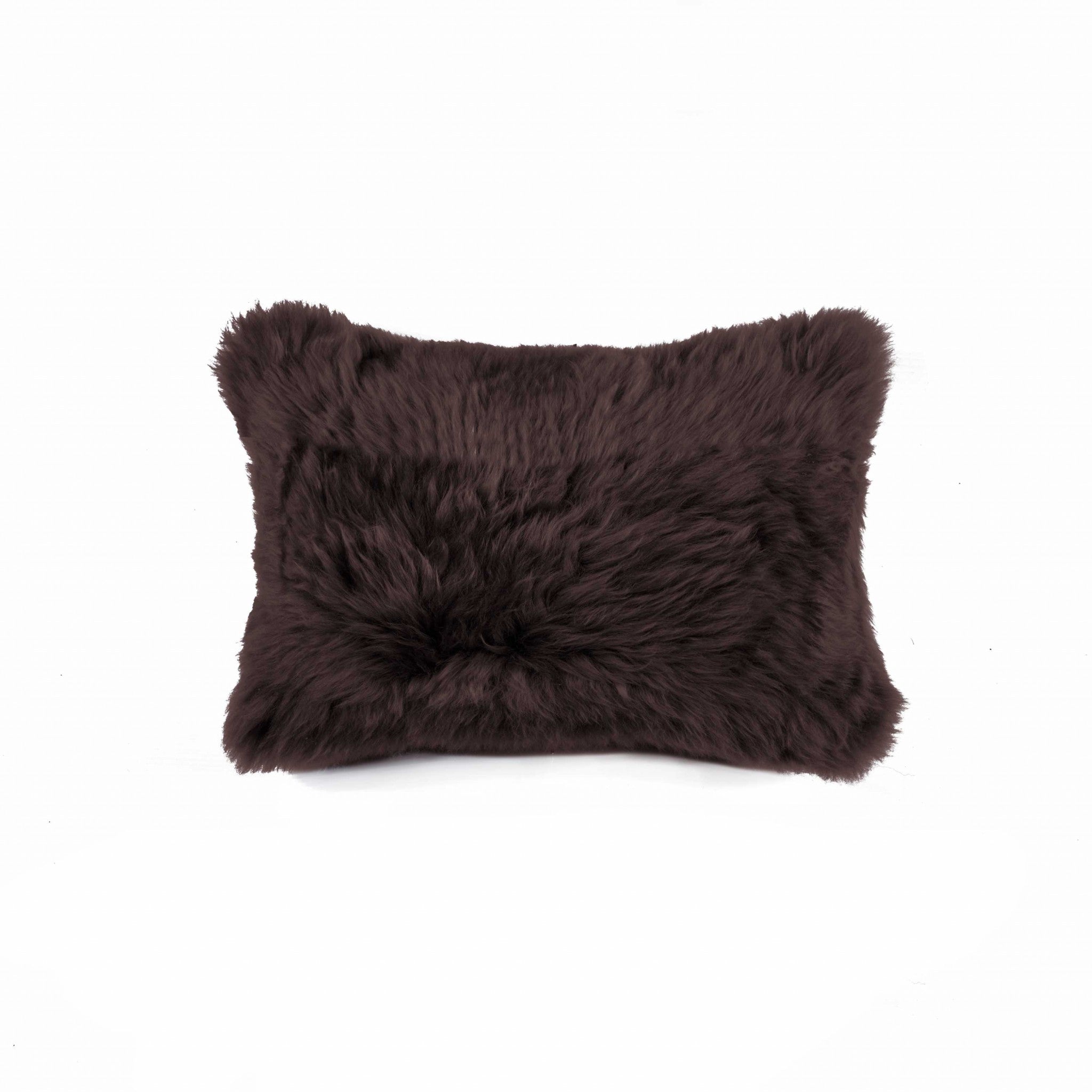 12" x 20" x 5" Chocolate Sheepskin - Pillow