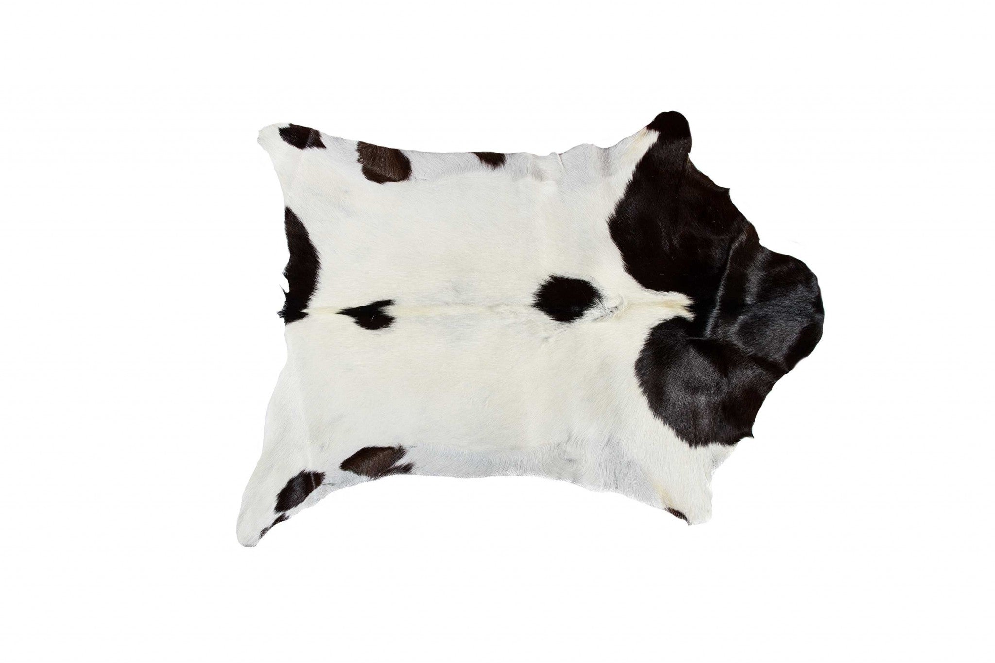 2" x 3" White And Chocolate Calfskin - Area Rug