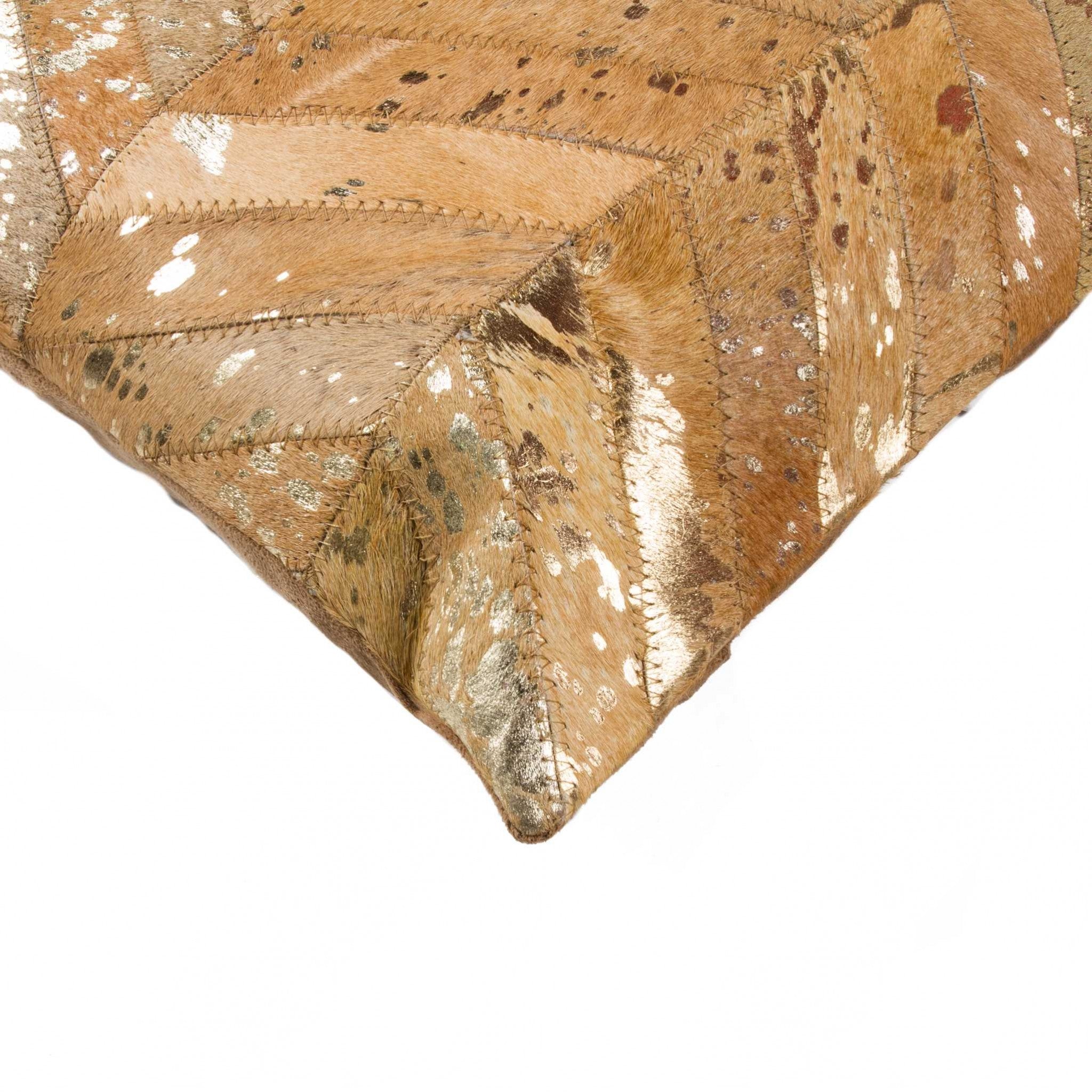 18" x 18" x 5" Gold And Tan - Pillow