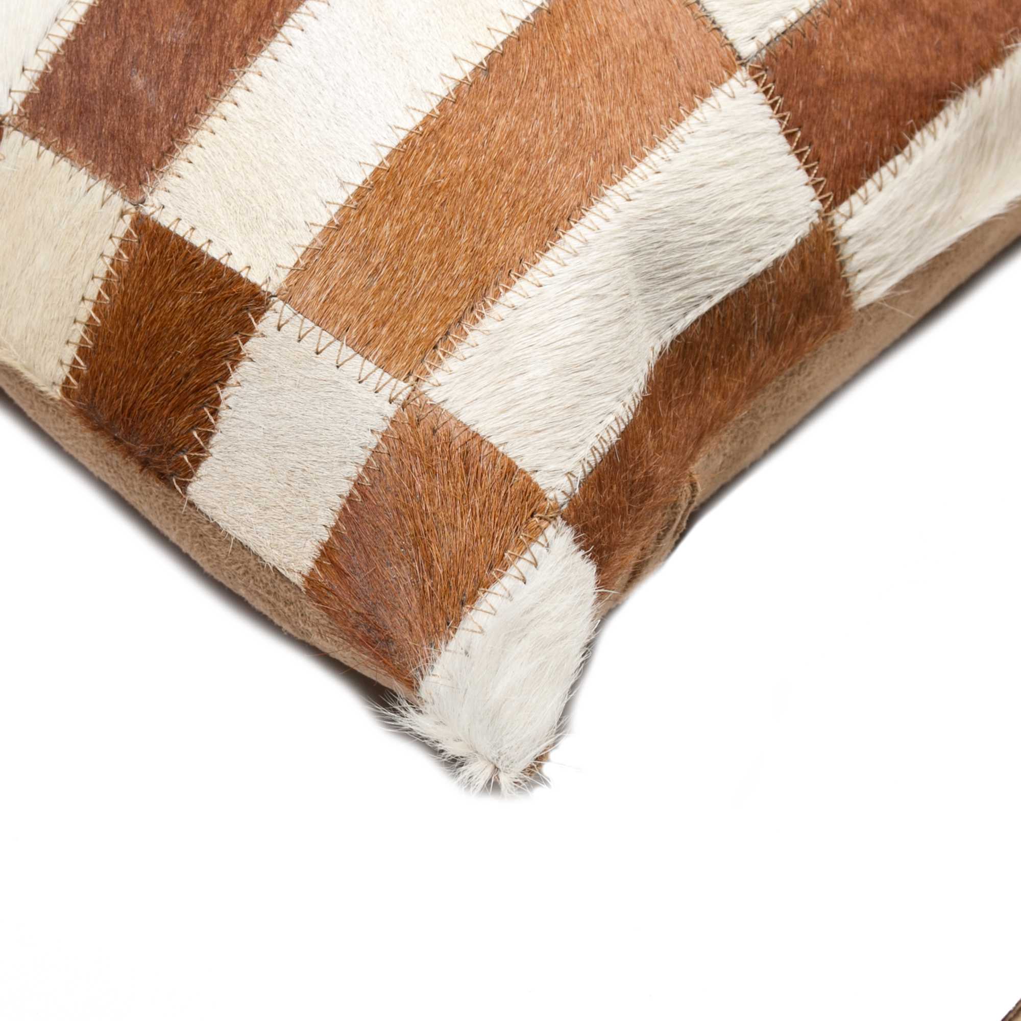 12" x 20" x 5" Brown And White Linear Cowhide - Pillow