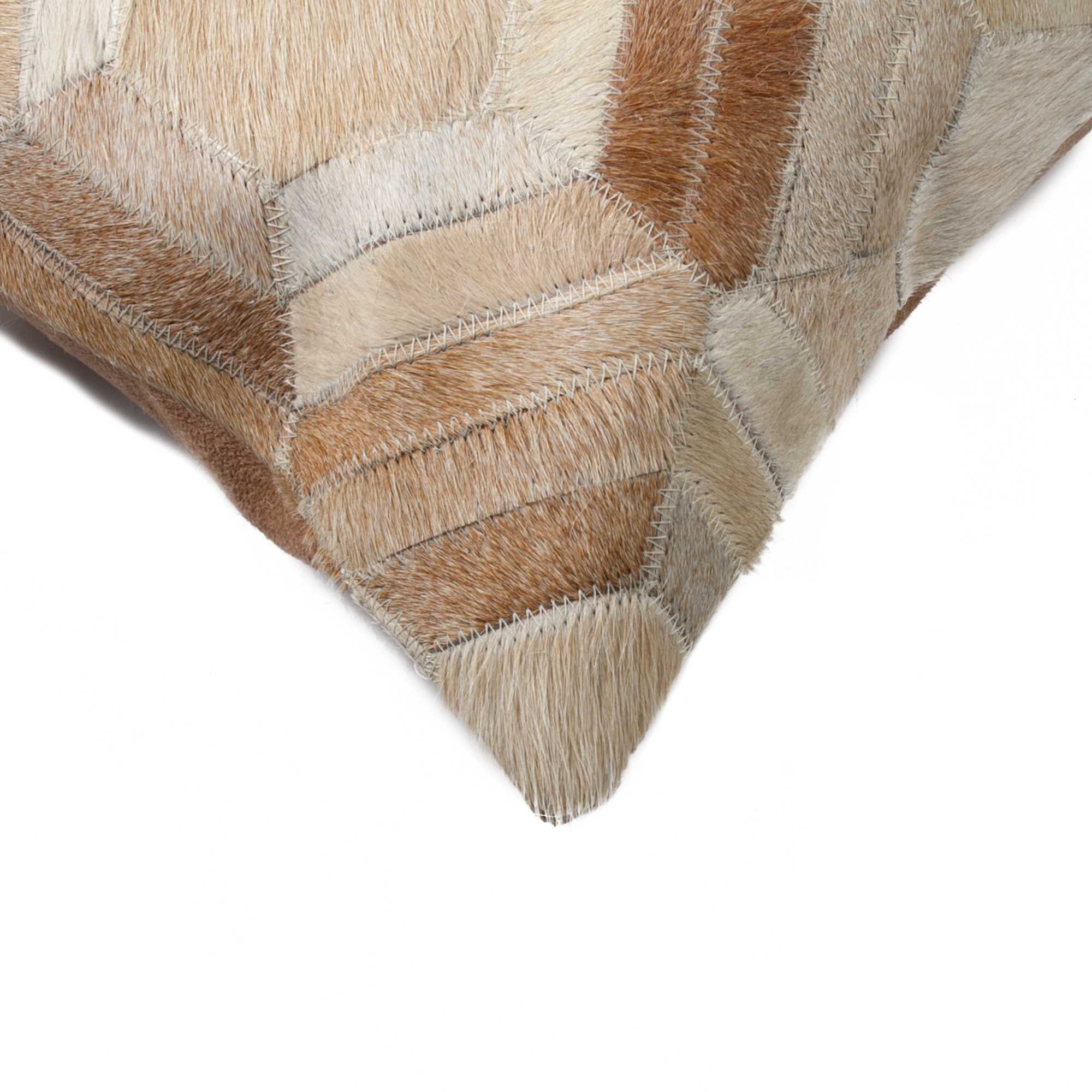 12" x 20" x 5" Natural Cowhide Hexagon - Pillow