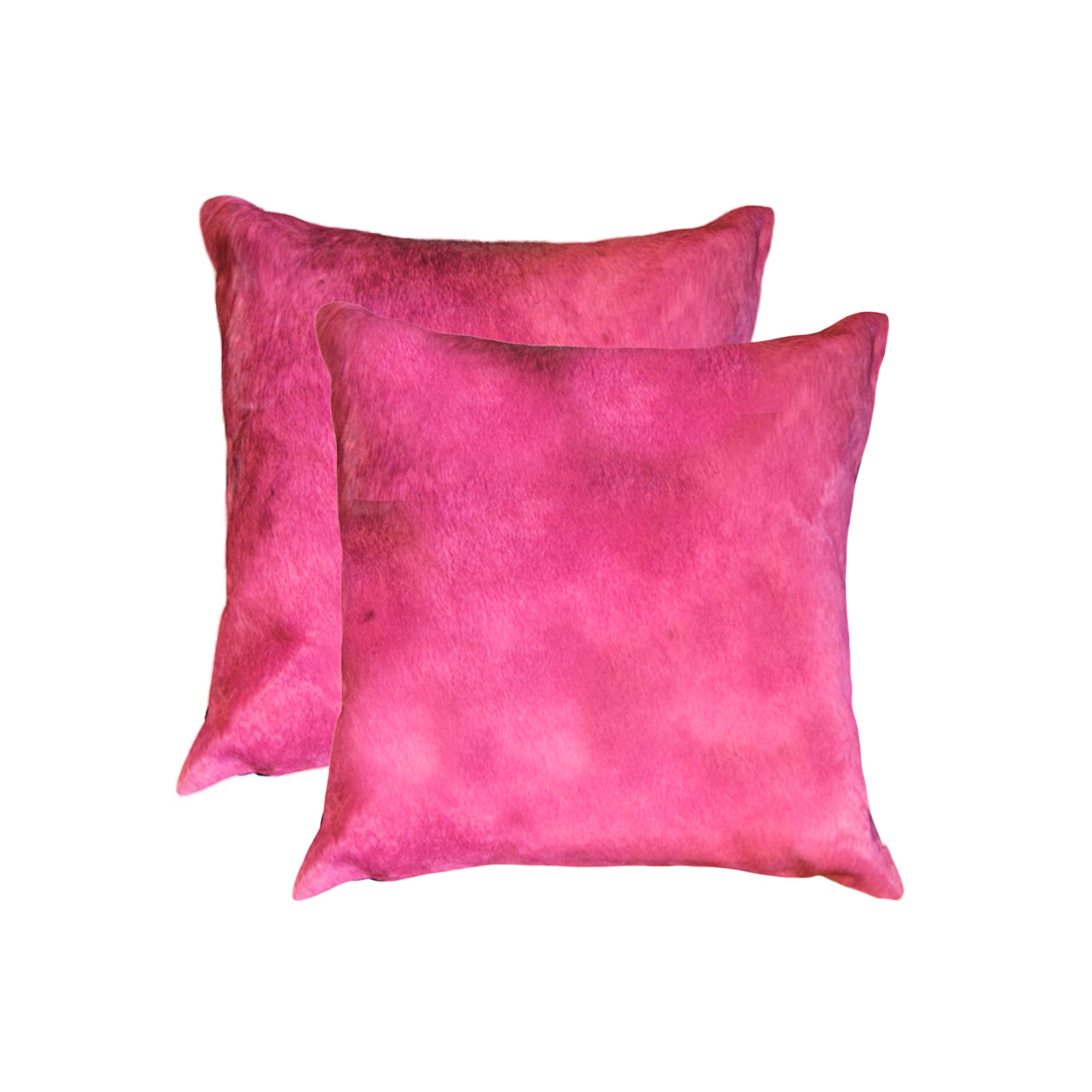 18" x 18" x 5" Fuschia, Cowhide - Pillow 2 Pack