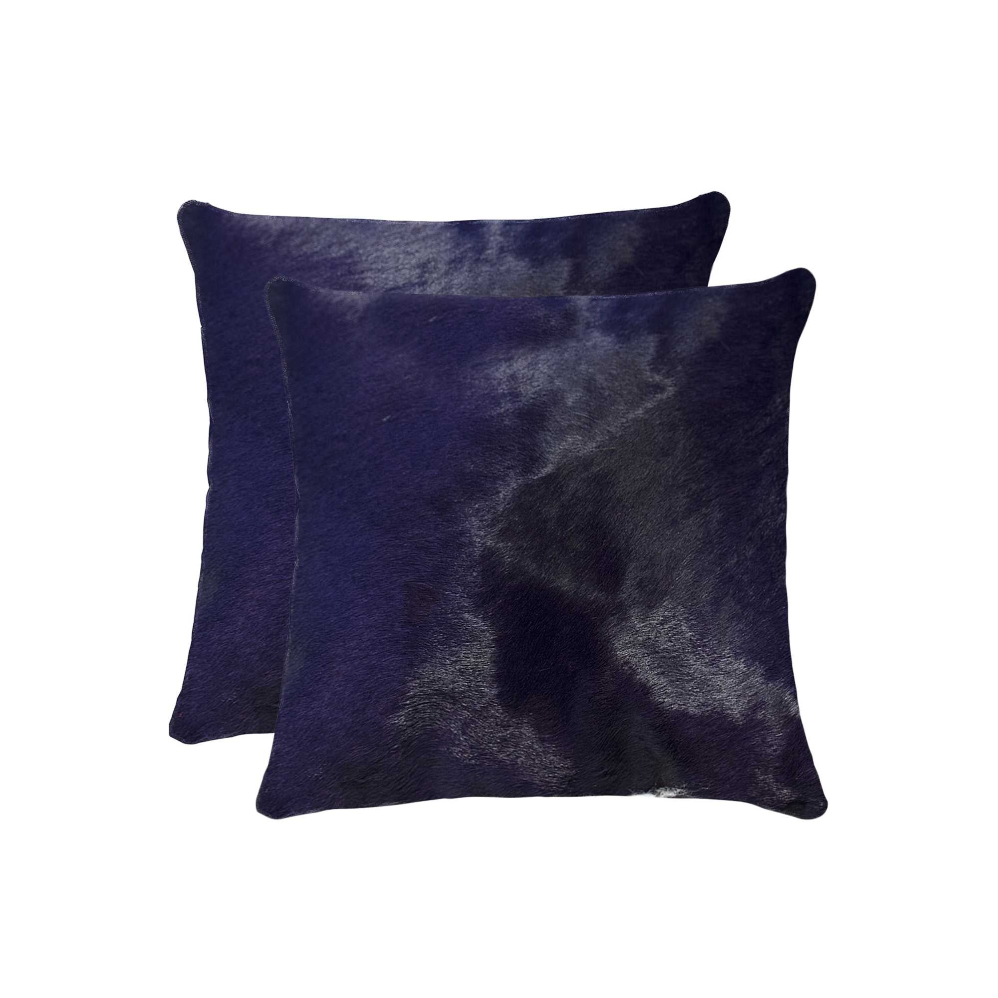 18" x 18" x 5" Navy Cowhide - Pillow 2-Pack