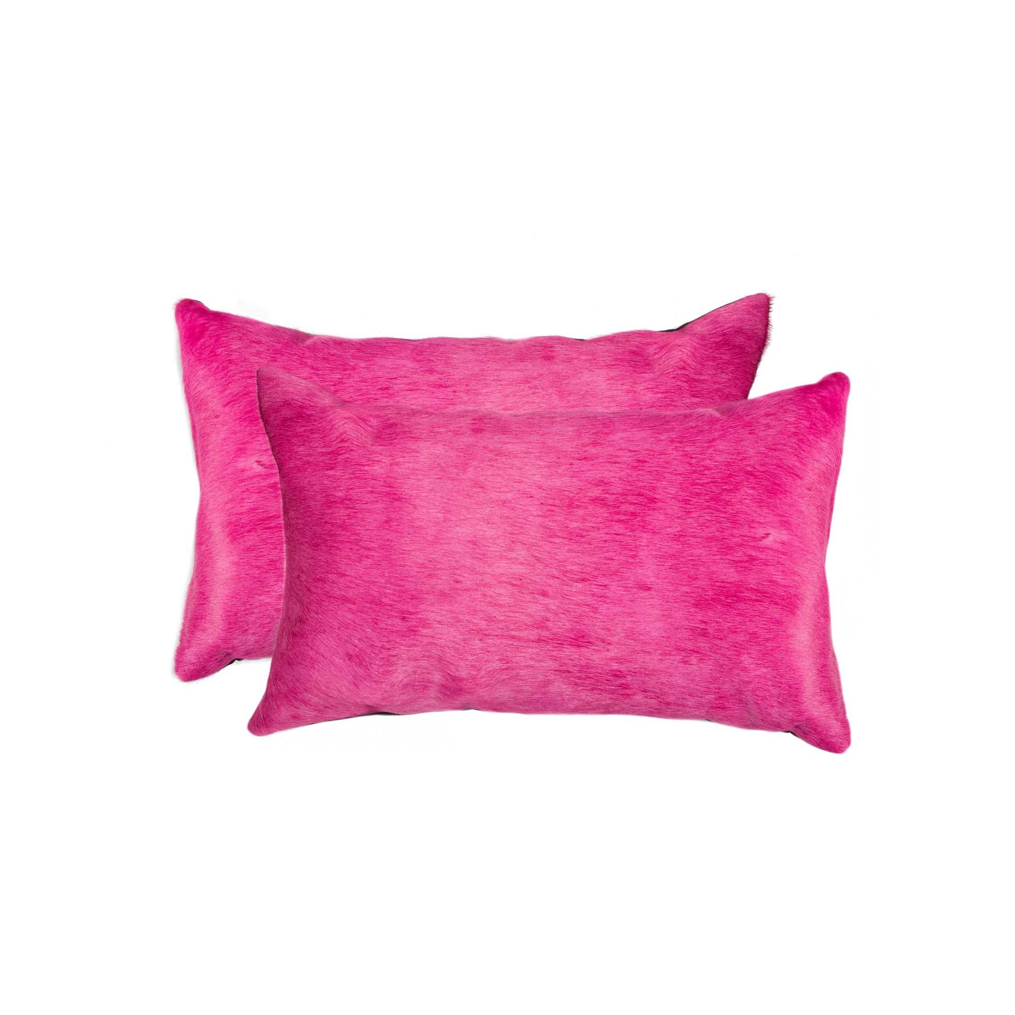 12" x 20" x 5" Fuschia, Cowhide - Pillow 2-Pack