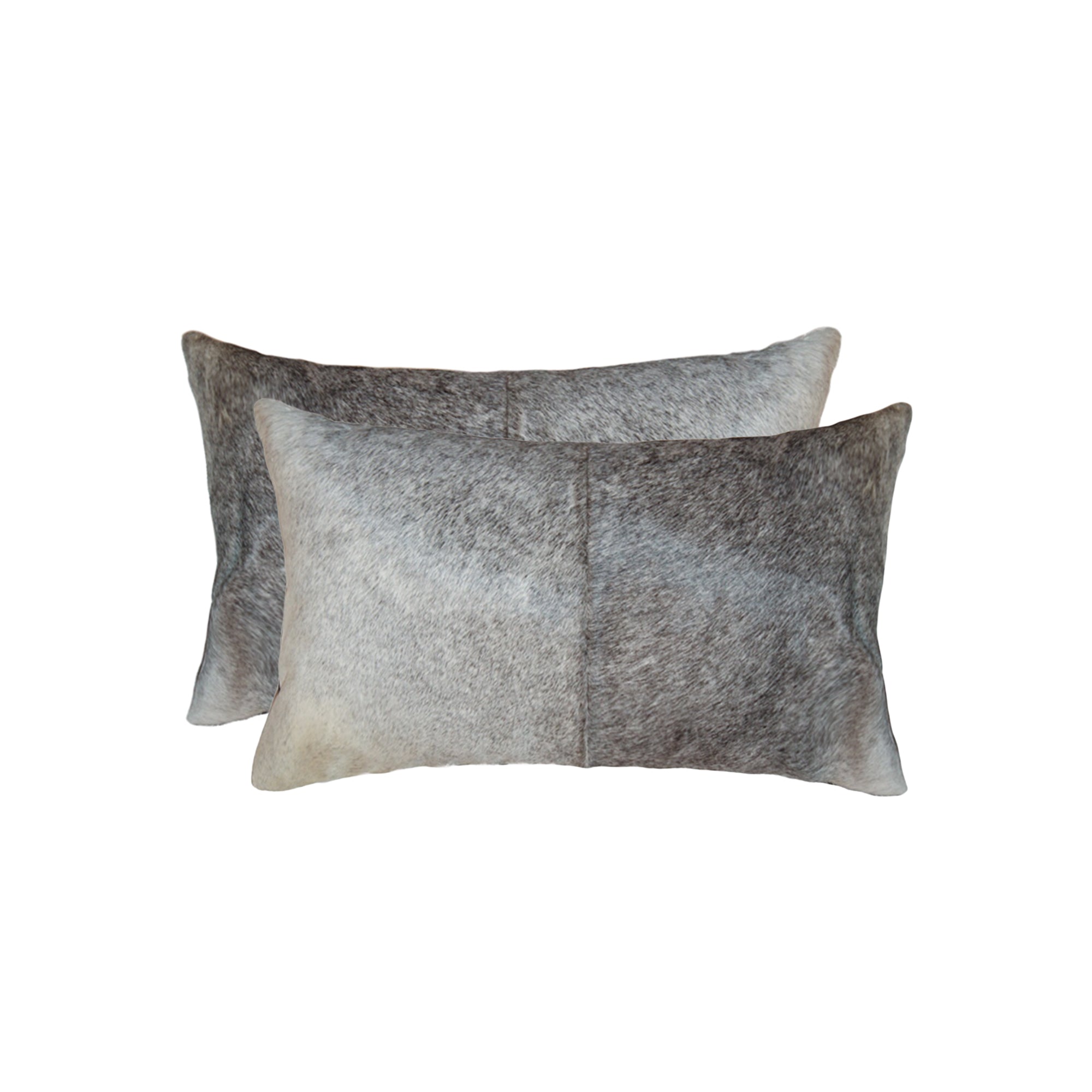 12" x 20" x 5" Gray And White, Cowhide - Pillow 2-Pack