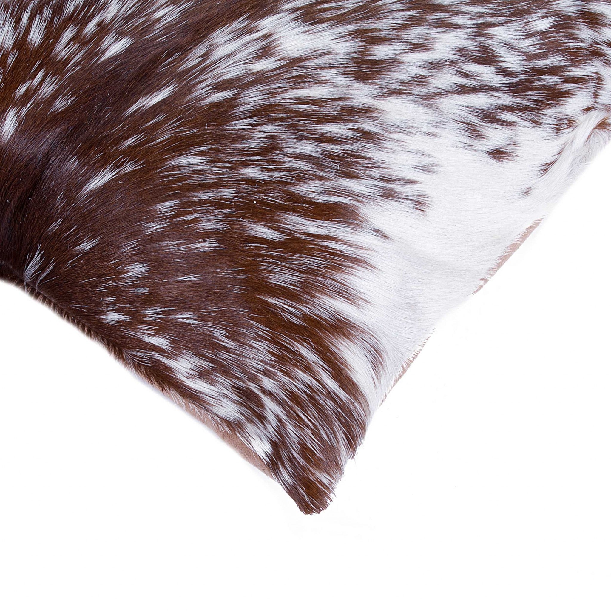 18" x 18" x 5" Salt And Pepper Brown And White, Cowhide - Pillow 2-Pack