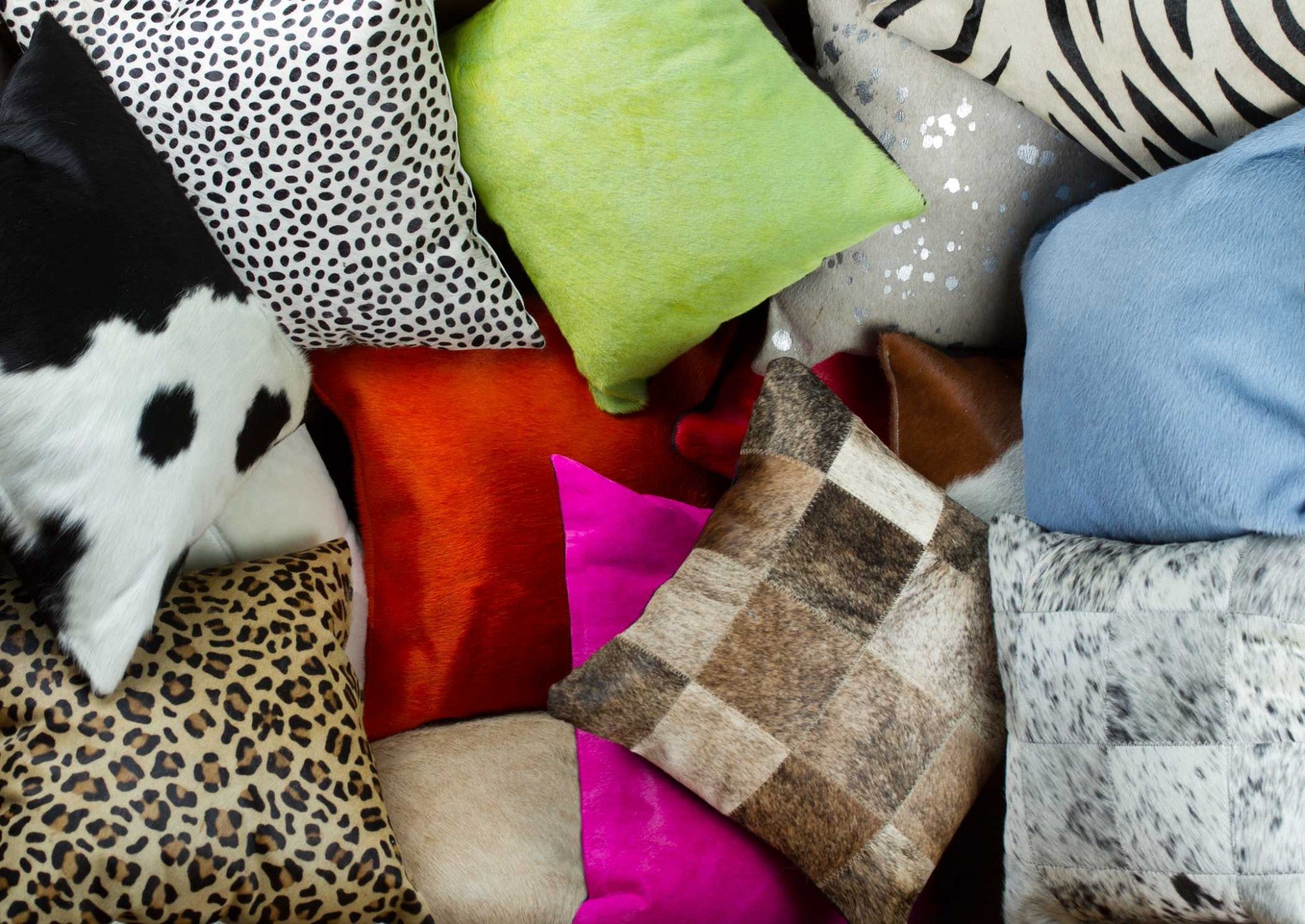 18" x 18" x 5" Salt And Pepper Gray And White Cowhide - Pillow 2-Pack