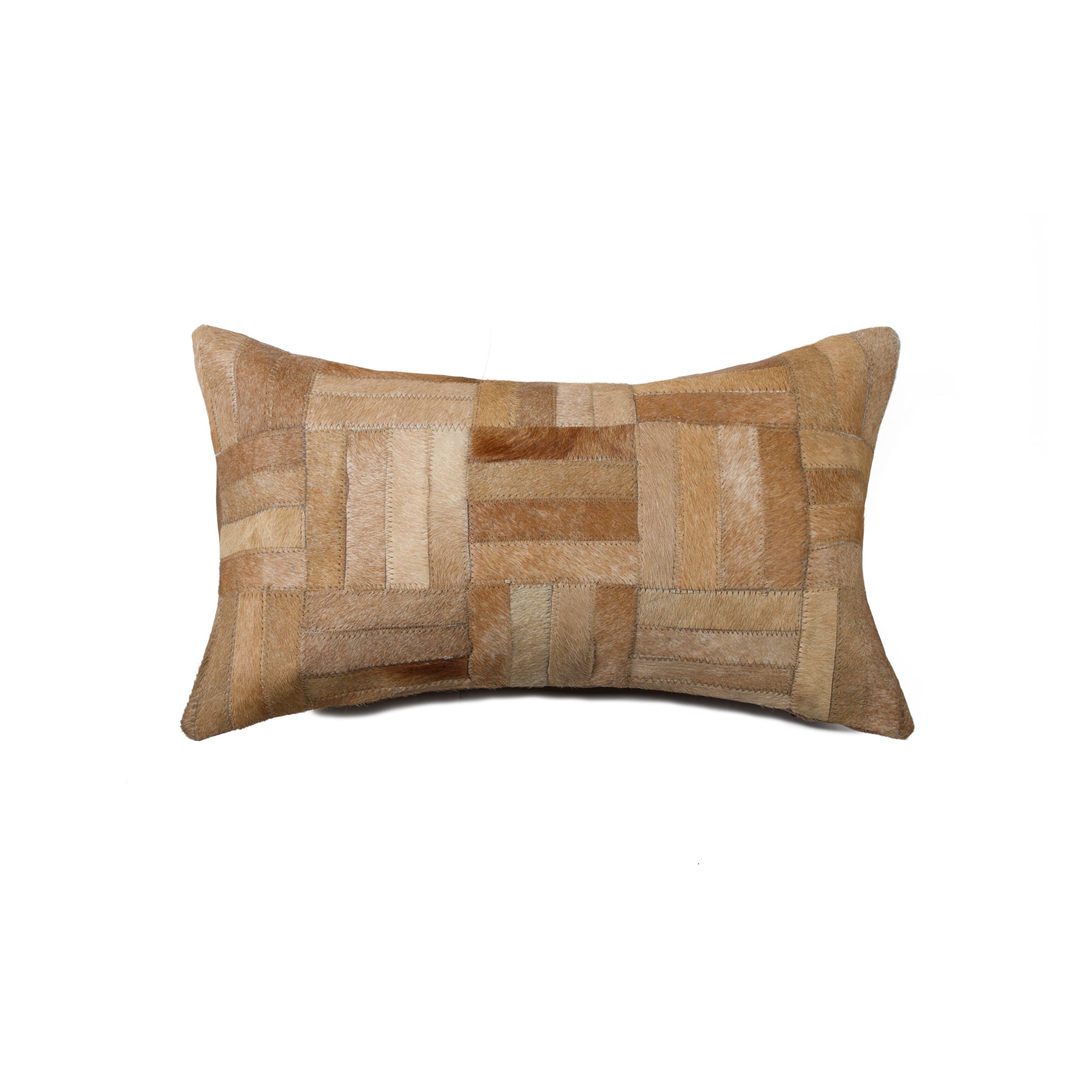 12" x 20" x 5" Natural Parquet Cowhide - Pillow