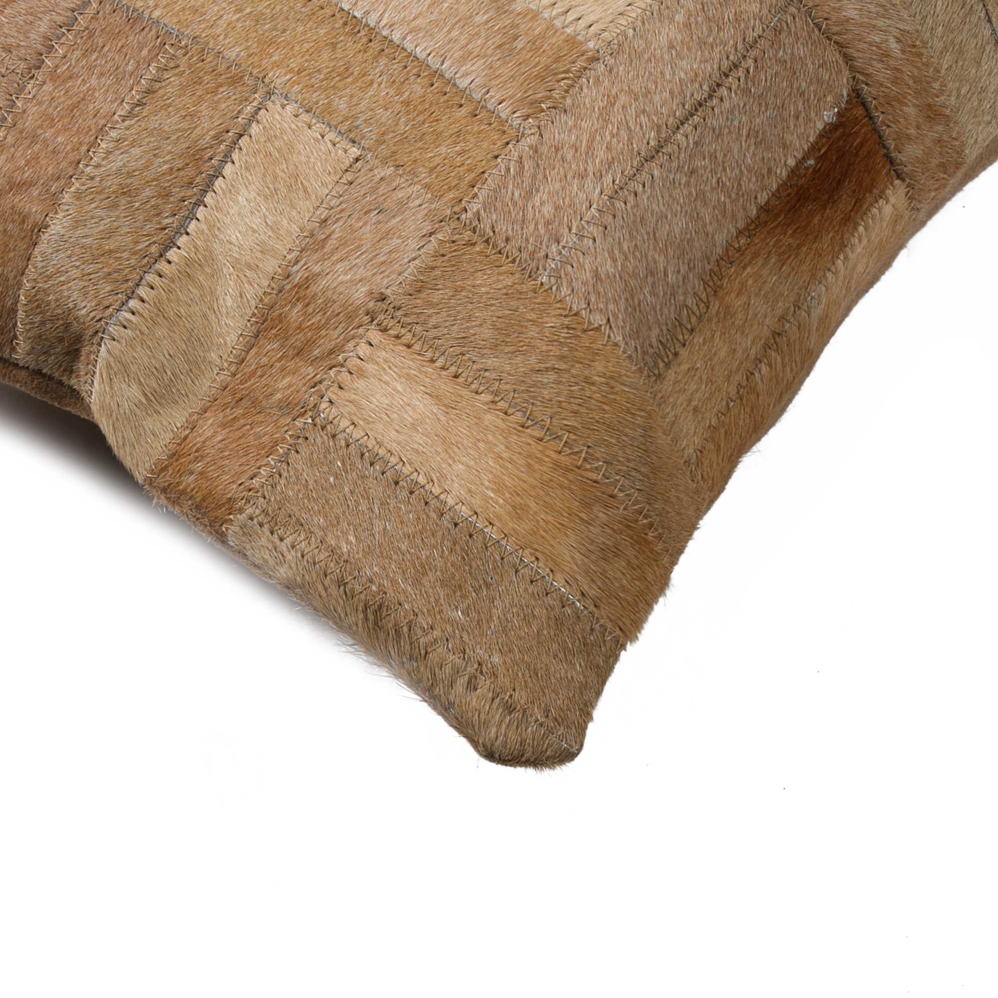 12" x 20" x 5" Natural Parquet Cowhide - Pillow