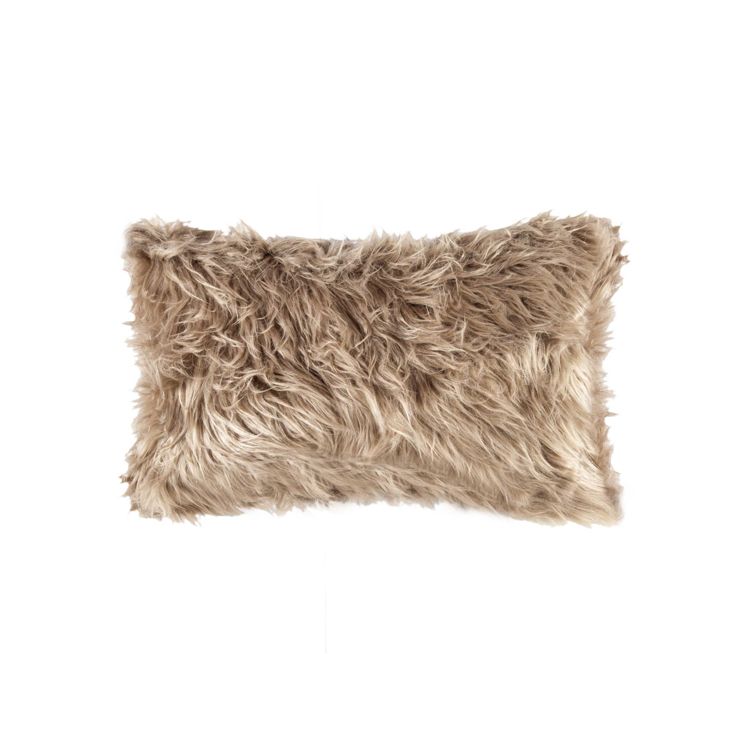 12" x 20" x 5" Tan Faux - Pillow