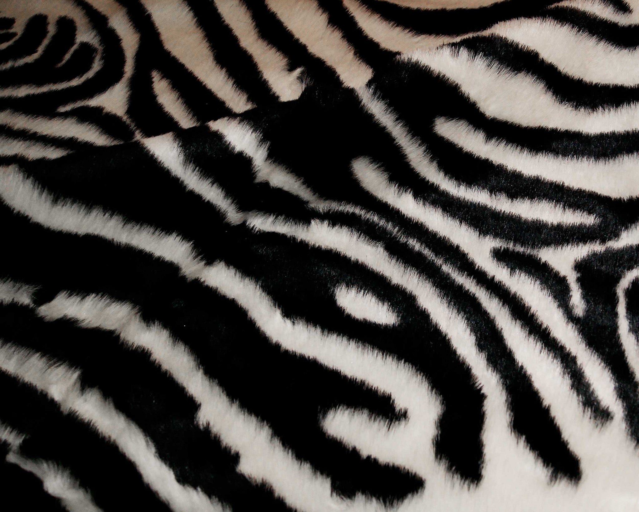 63" x 90" Zebra Black And White Faux Hide - Area Rug