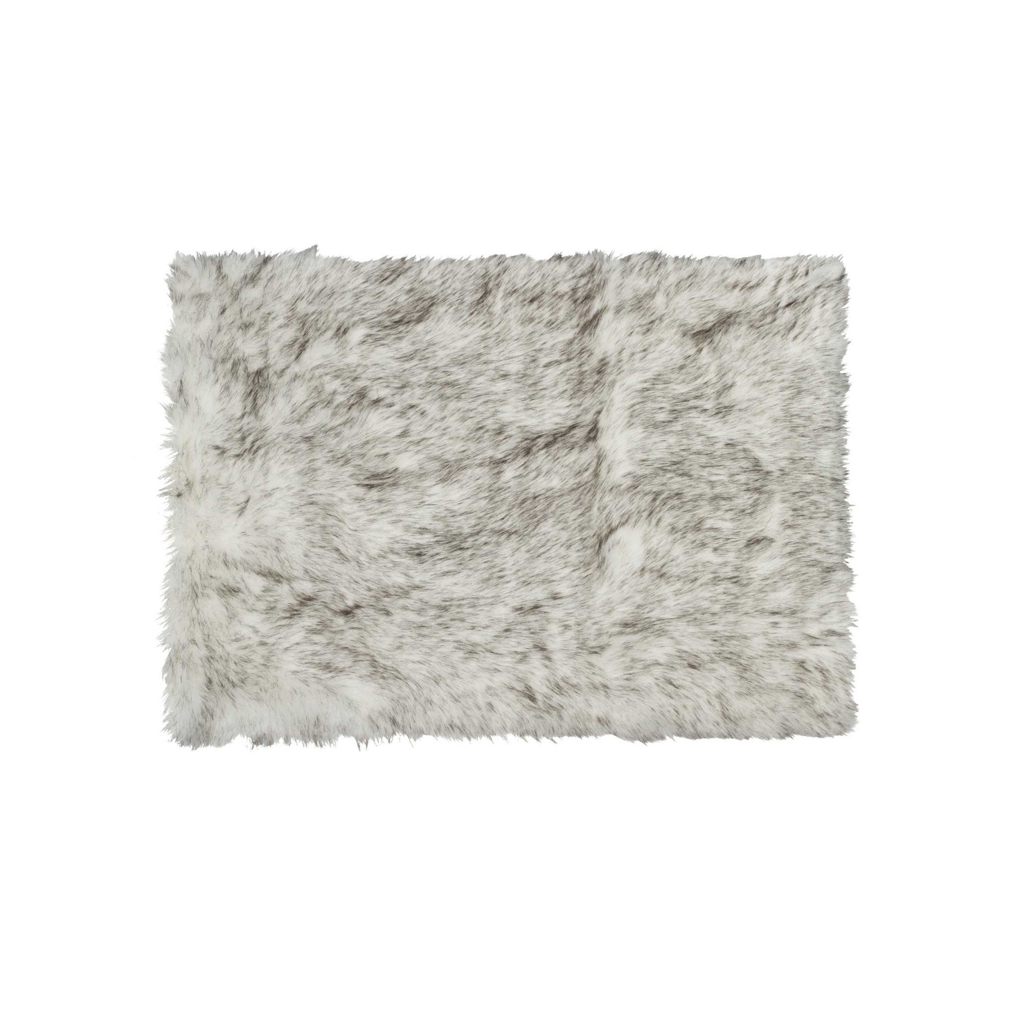 36" x  60" Gradient Gray, Rectangular, Faux Fur - Area Rug