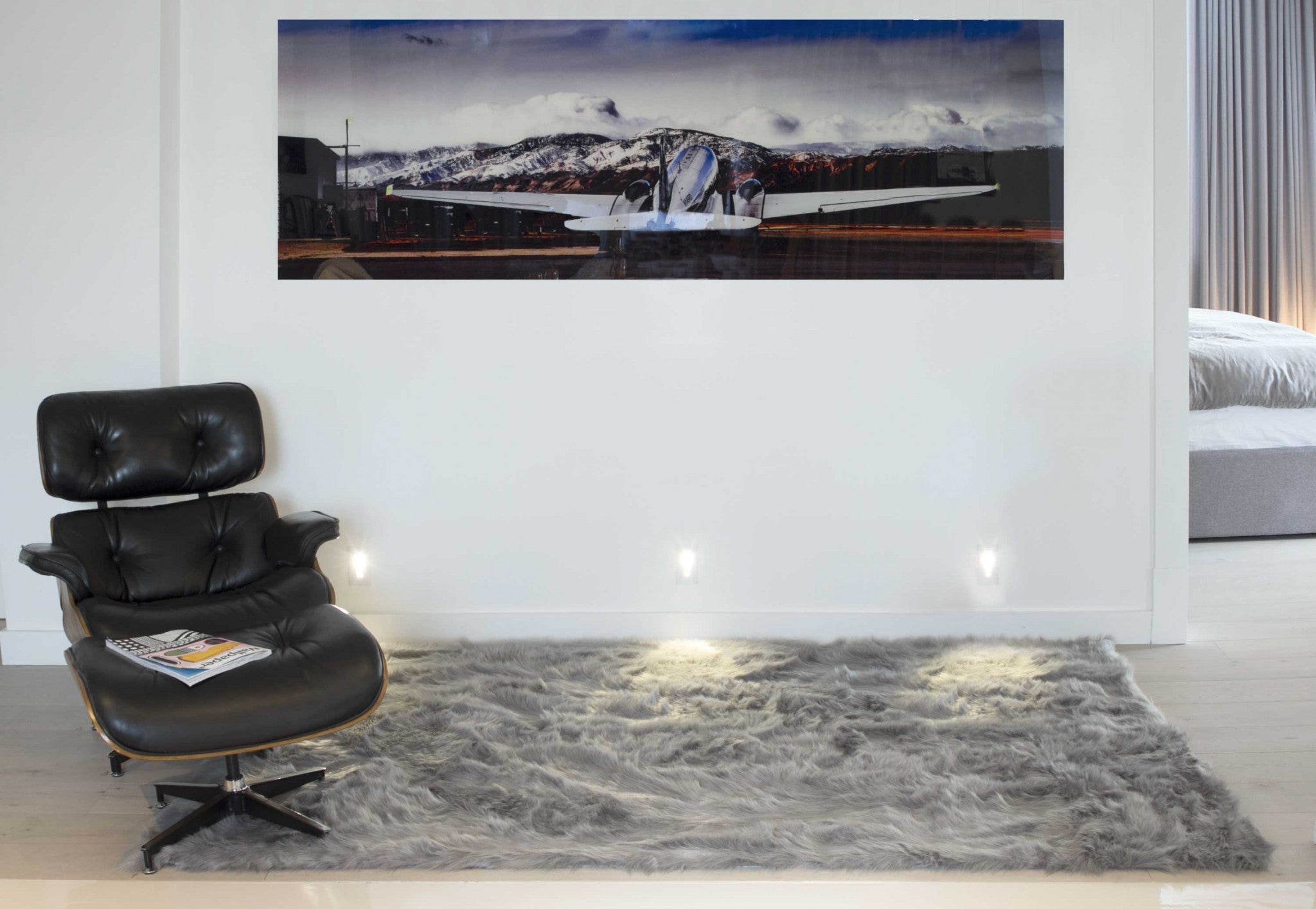 60" x 96" Gray, Sheepskin - Rug/Throw