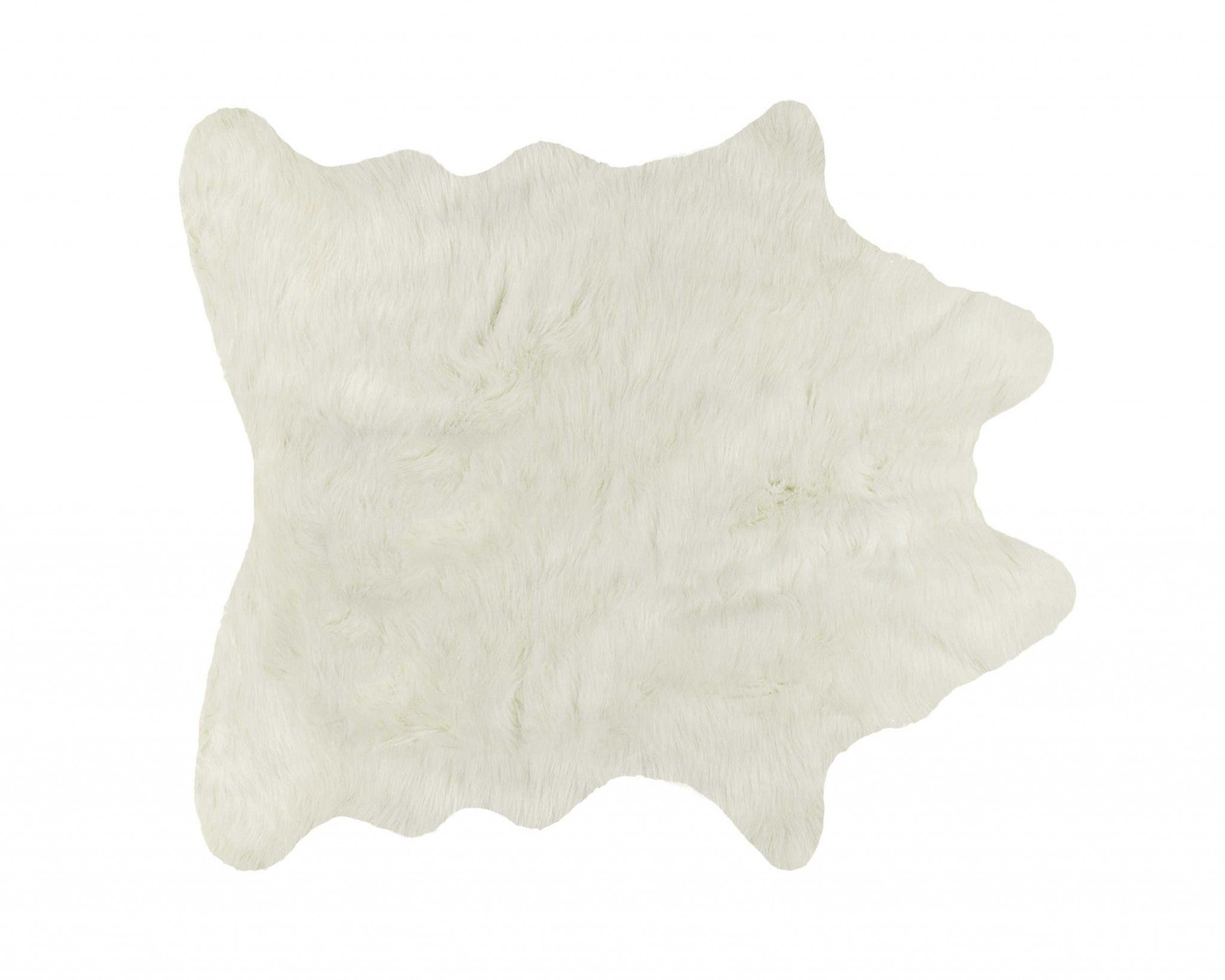 63" x 90" Off White Faux Hide Super Soft Area Rug
