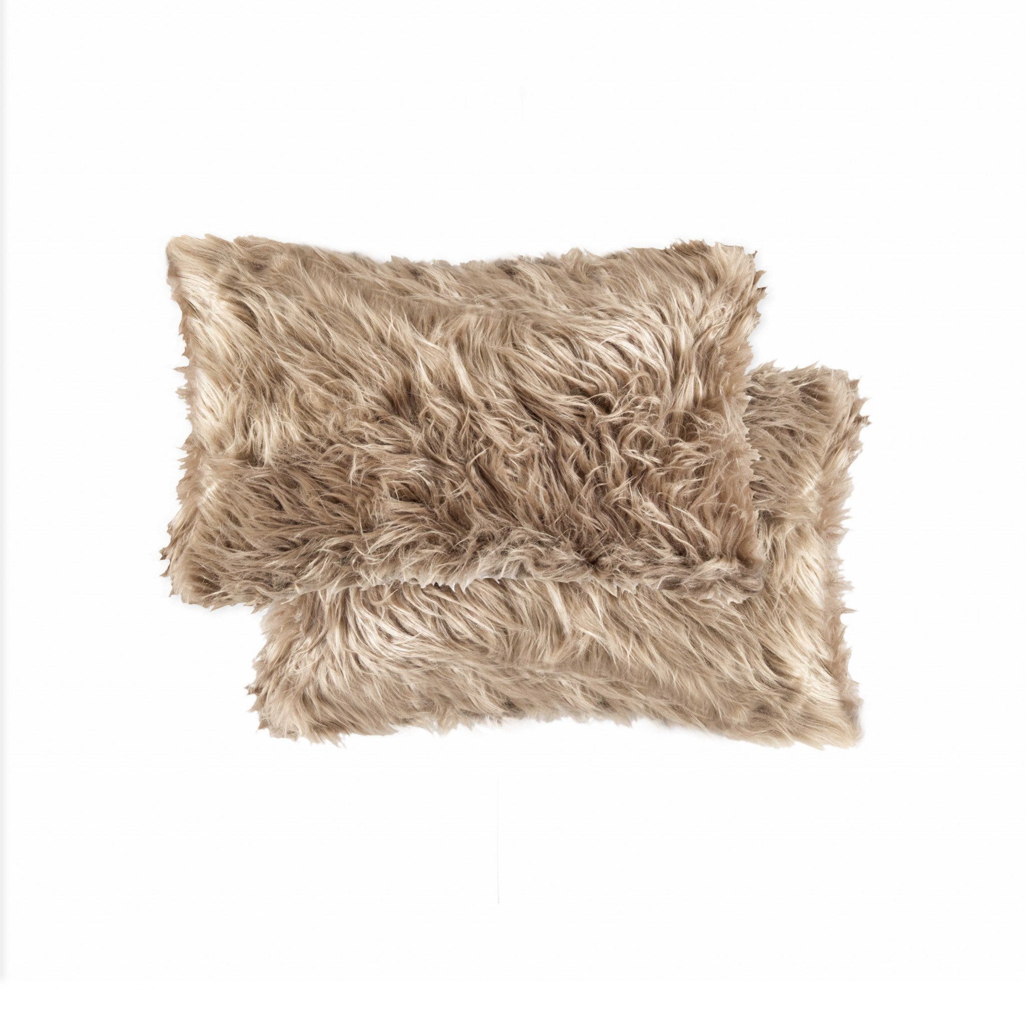 12" x 20" x 5" Tan, Faux - Pillow 2-Pack