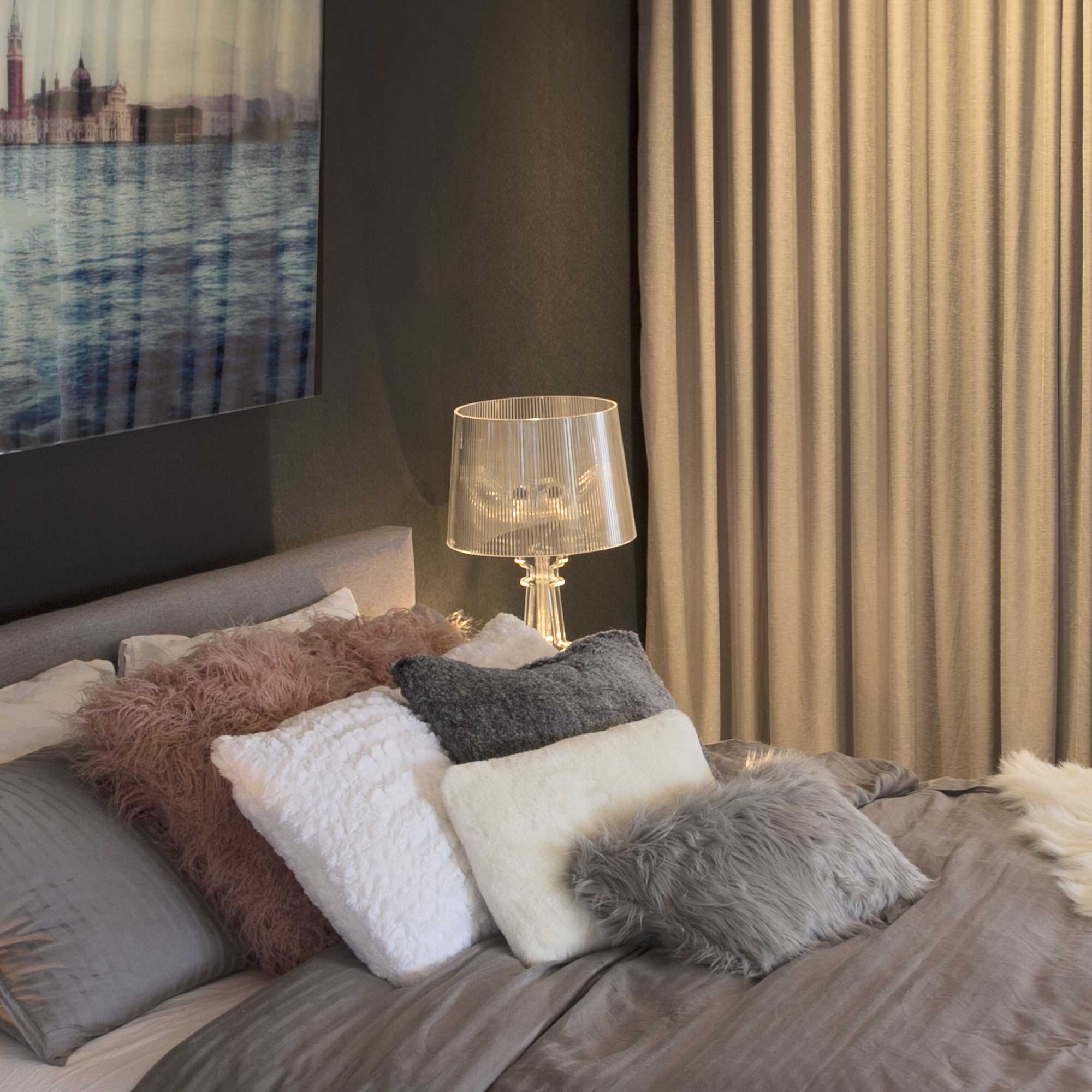 12" x 20" x 5" Gray, Faux - Pillow 2-Pack