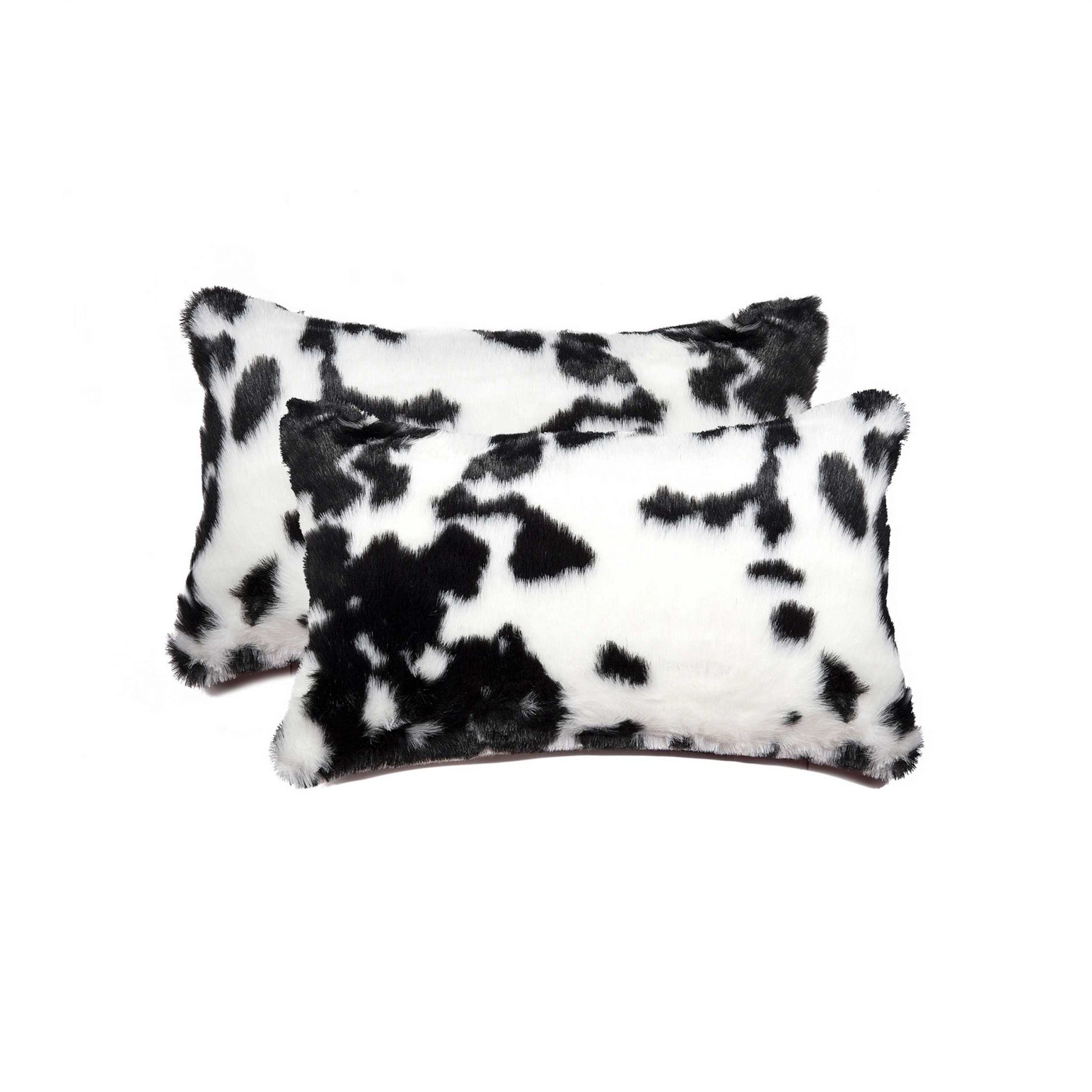 12" x 20" x 5" Sugarland Black & White, Faux - Pillow 2-Pack