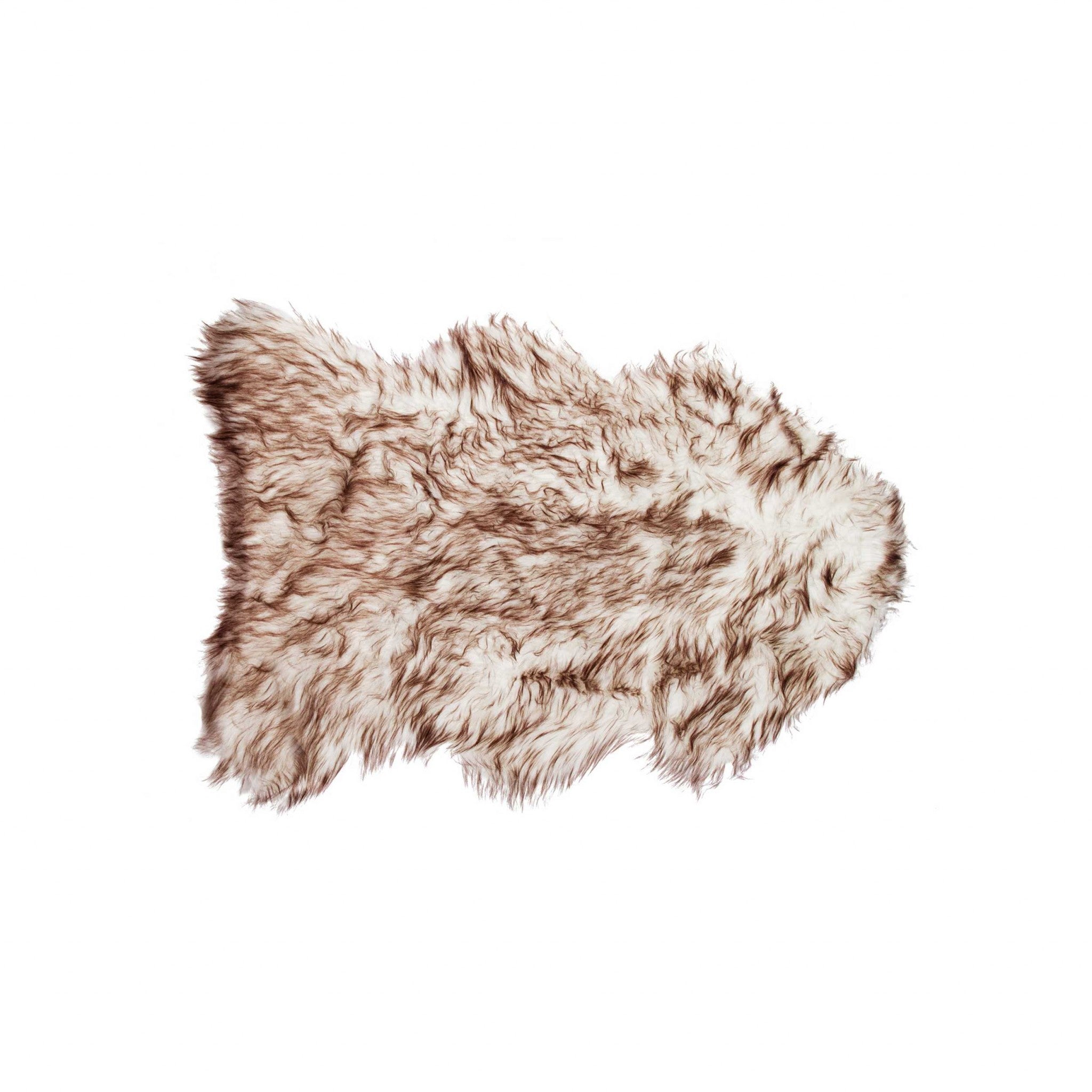 24" x 36" x 1.5" Gradient Chocolate, Faux Sheepskin - Area Rug