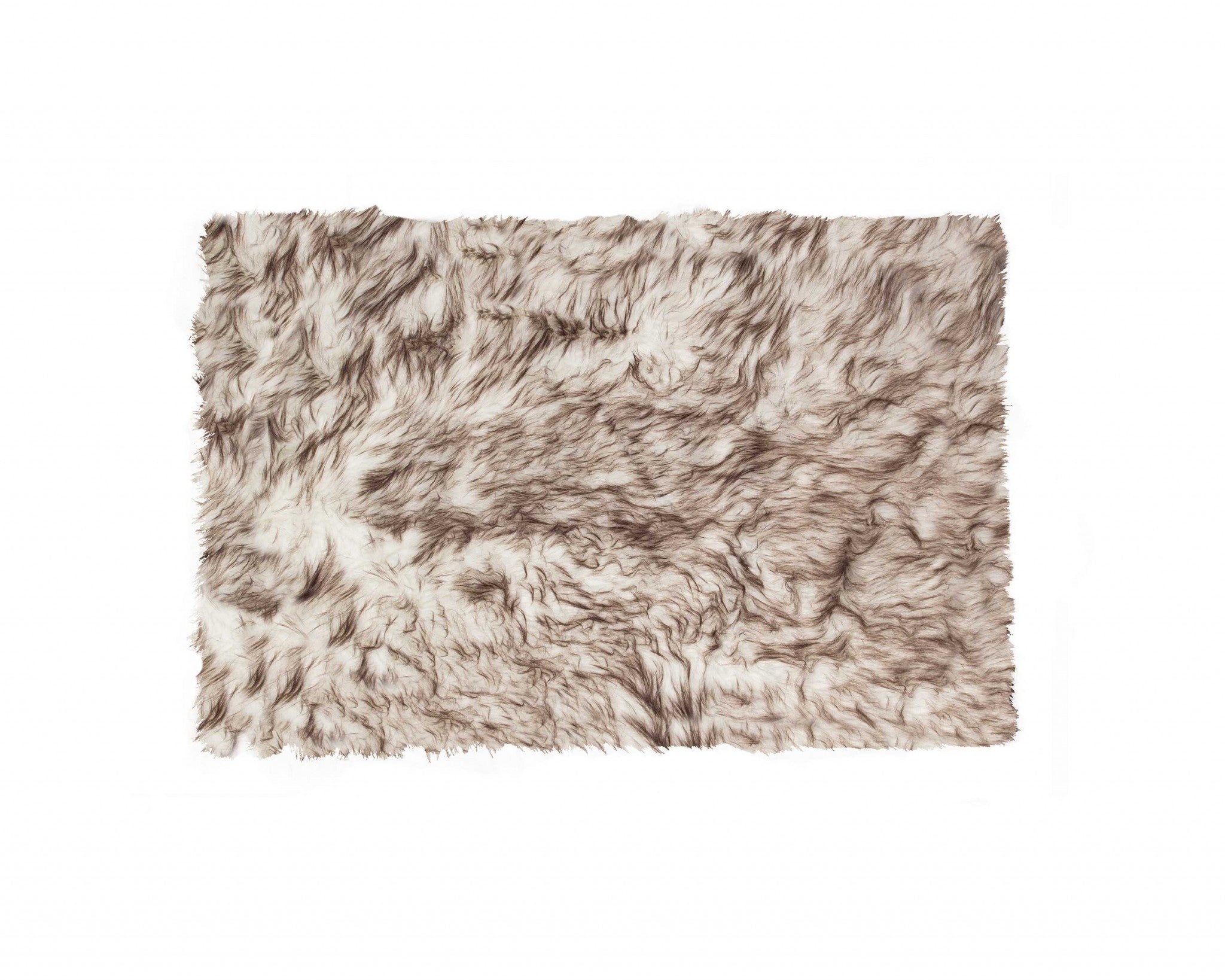 24" x 36" x 1.5" Gradient Chocolate, Faux Sheepskin, Rectangular - Area Rug