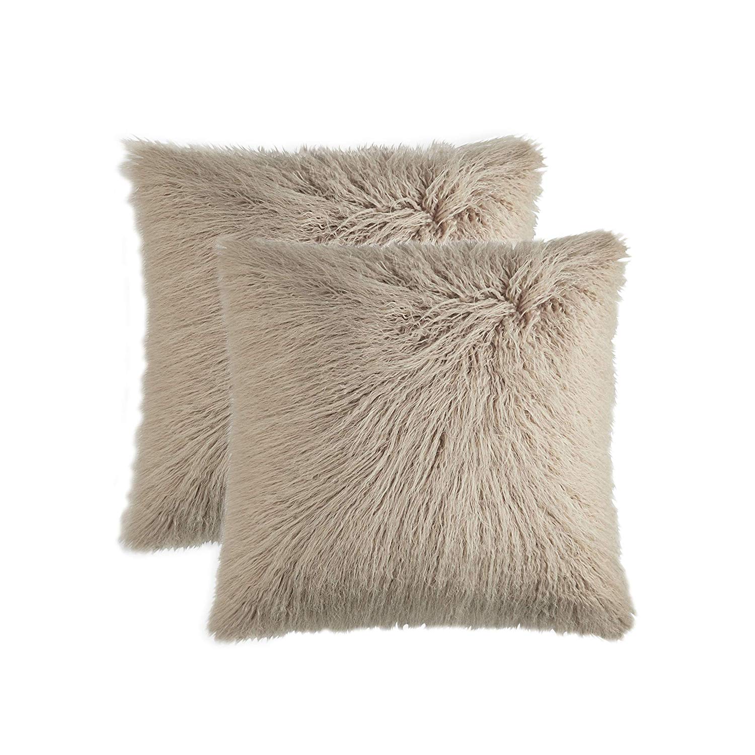 20" x 20" x 5" Tan Faux Sheepskin - Pillow