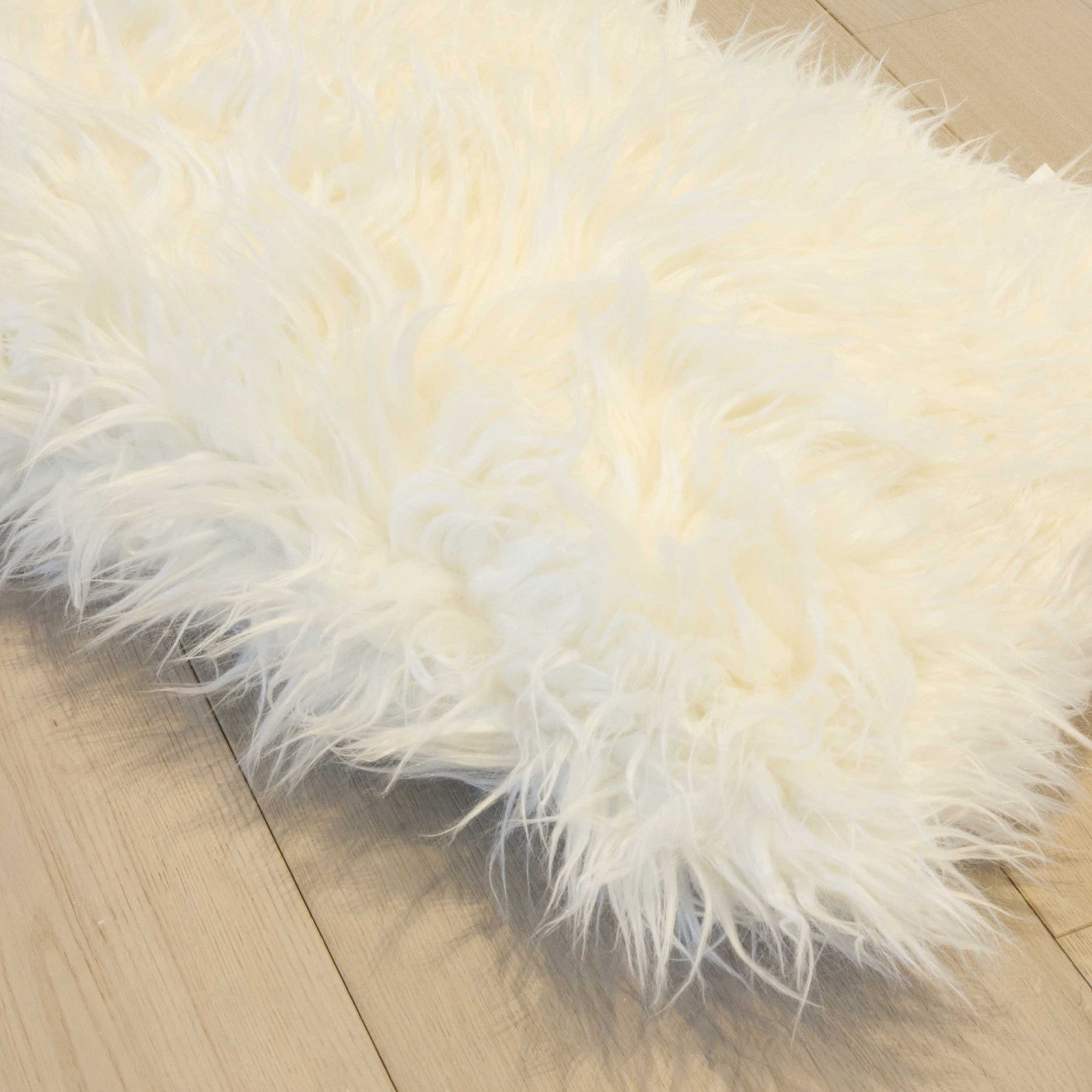 12" x 20" x 5" Stone White, Faux Sheepskin - Pillow