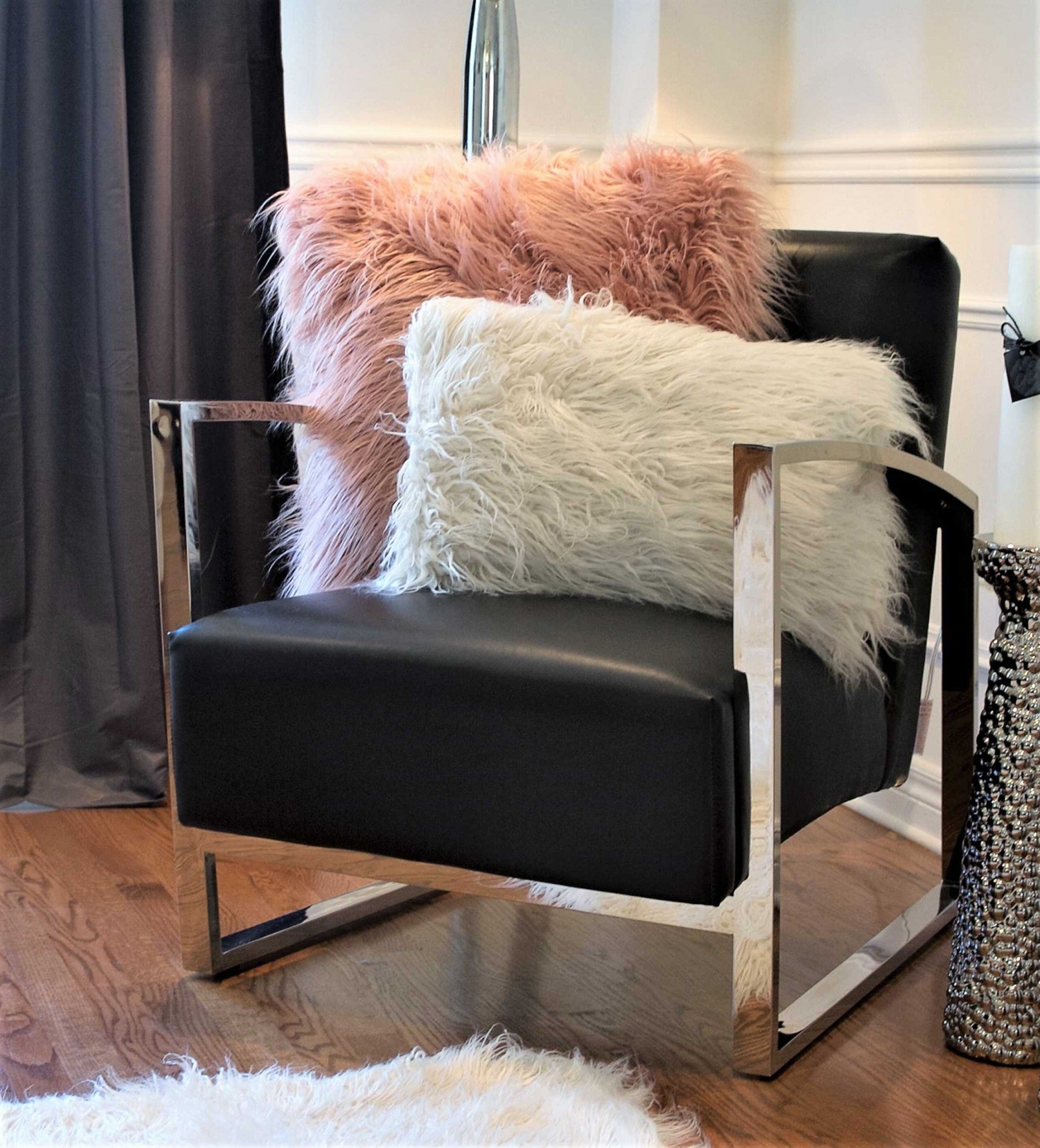 12" x 20" x 5" Stone White, Faux Sheepskin - Pillow