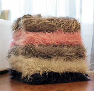 50" x 70" x 2" Dusty Rose Sheepskin Faux Fur Throw