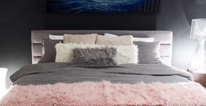 50" x 70" x 2" Dusty Rose Sheepskin Faux Fur Throw