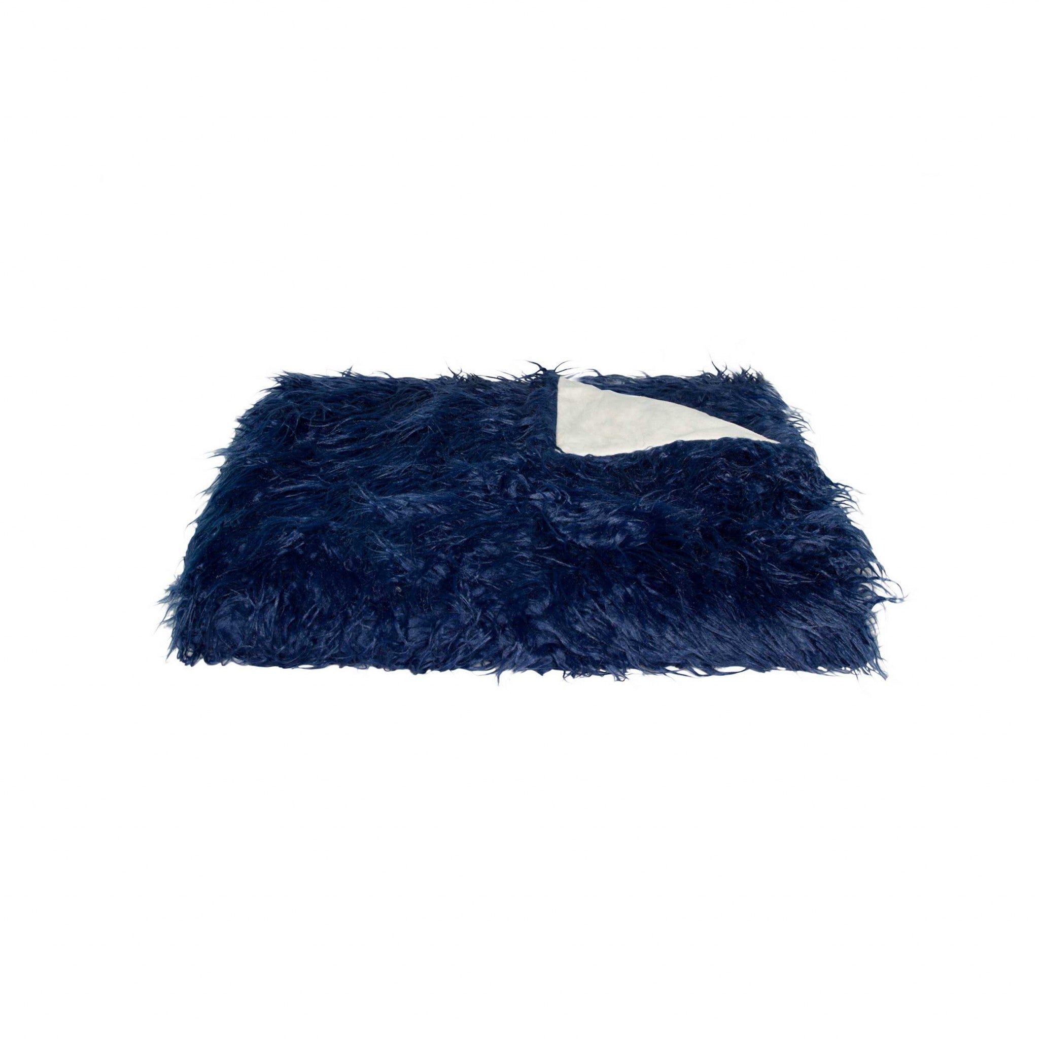 50" x 70" x 2" Ink Sheepskin Faux Fur Throw