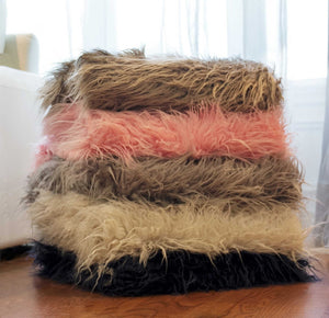50" x 70" x 2" Ink Sheepskin Faux Fur Throw