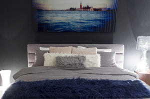 50" x 70" x 2" Ink Sheepskin Faux Fur Throw