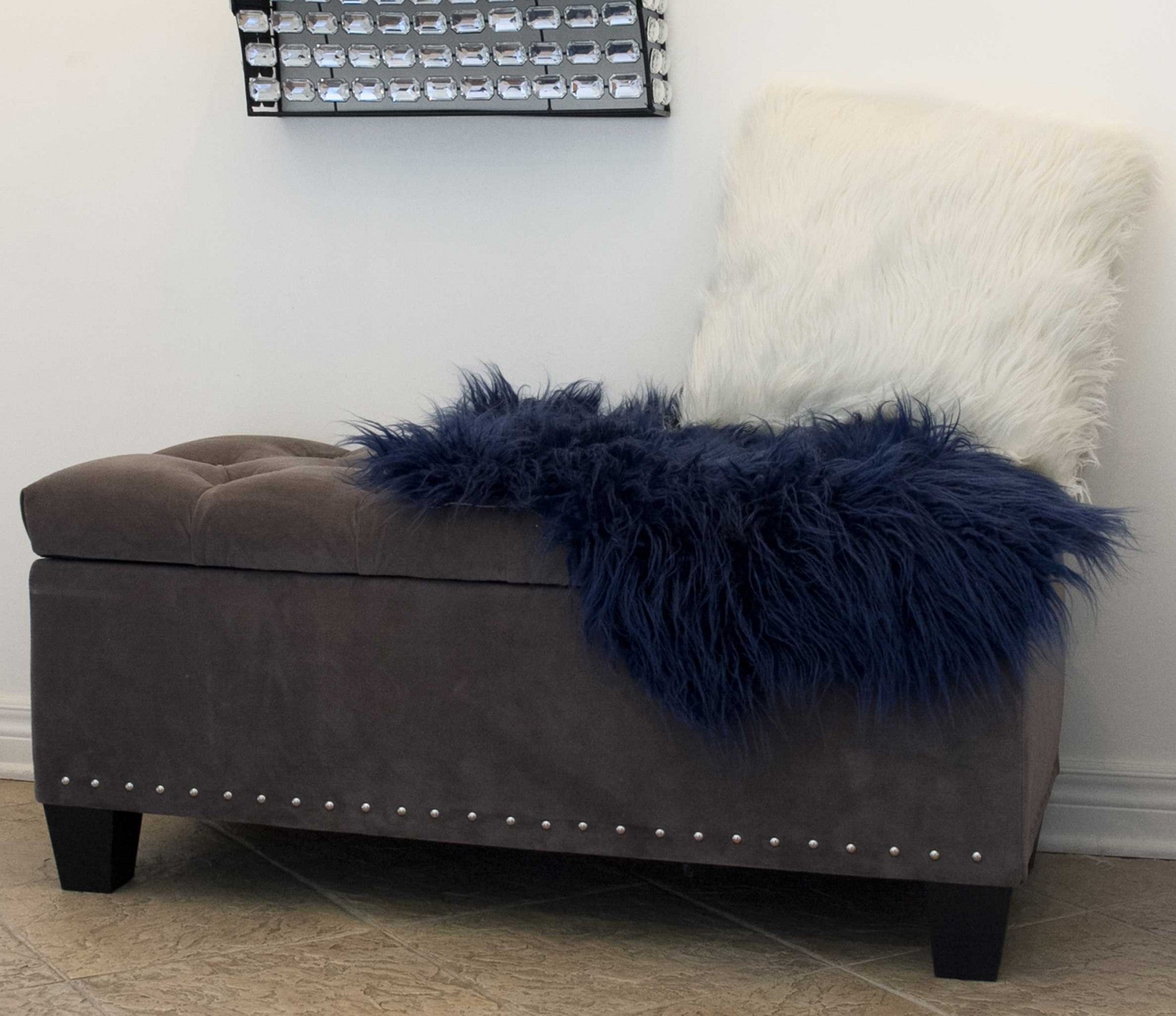 24" x 36" x 1.5" Off White, Faux Sheepskin, Single - Area Rug