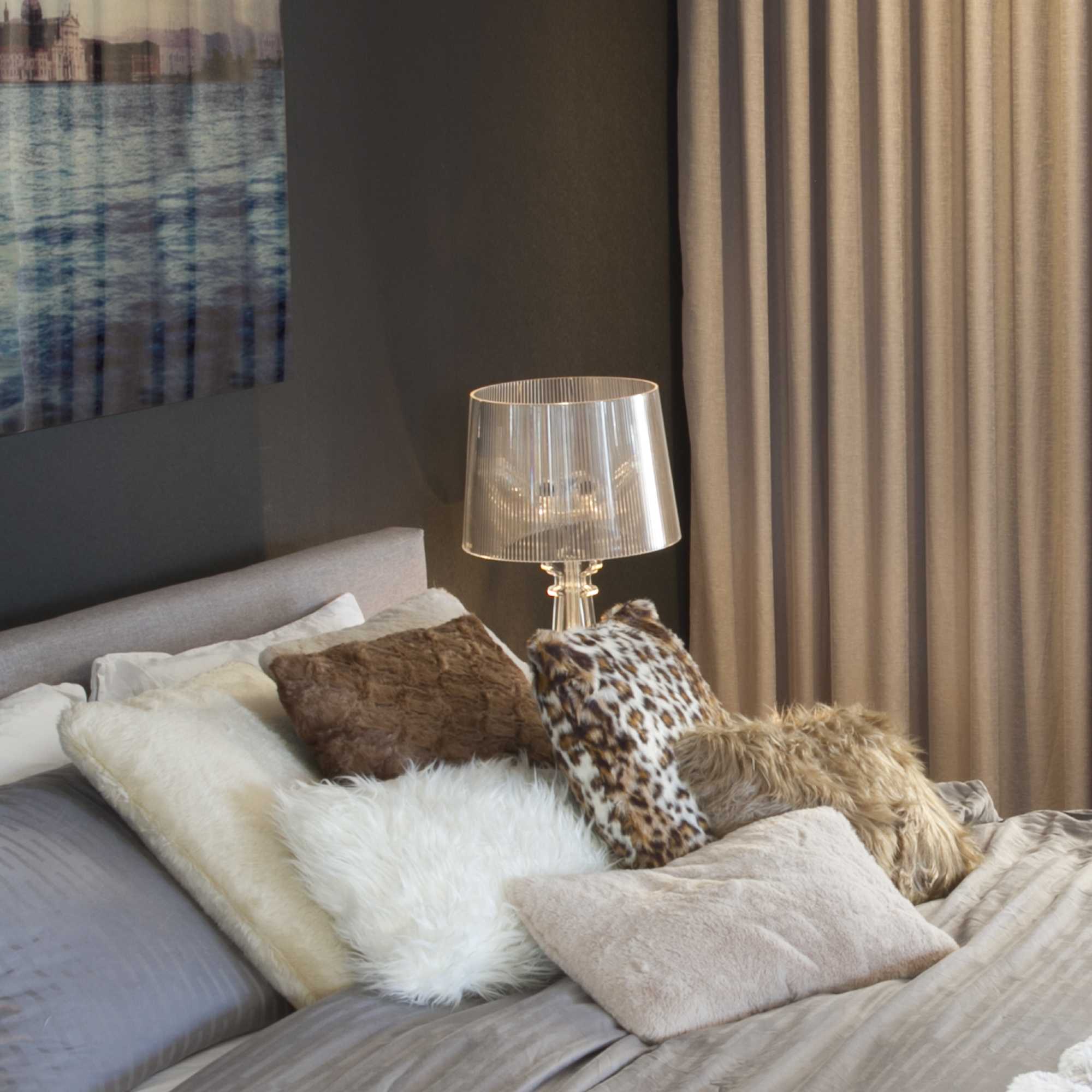 20" x 20" x 5" Taupe Faux - Pillow