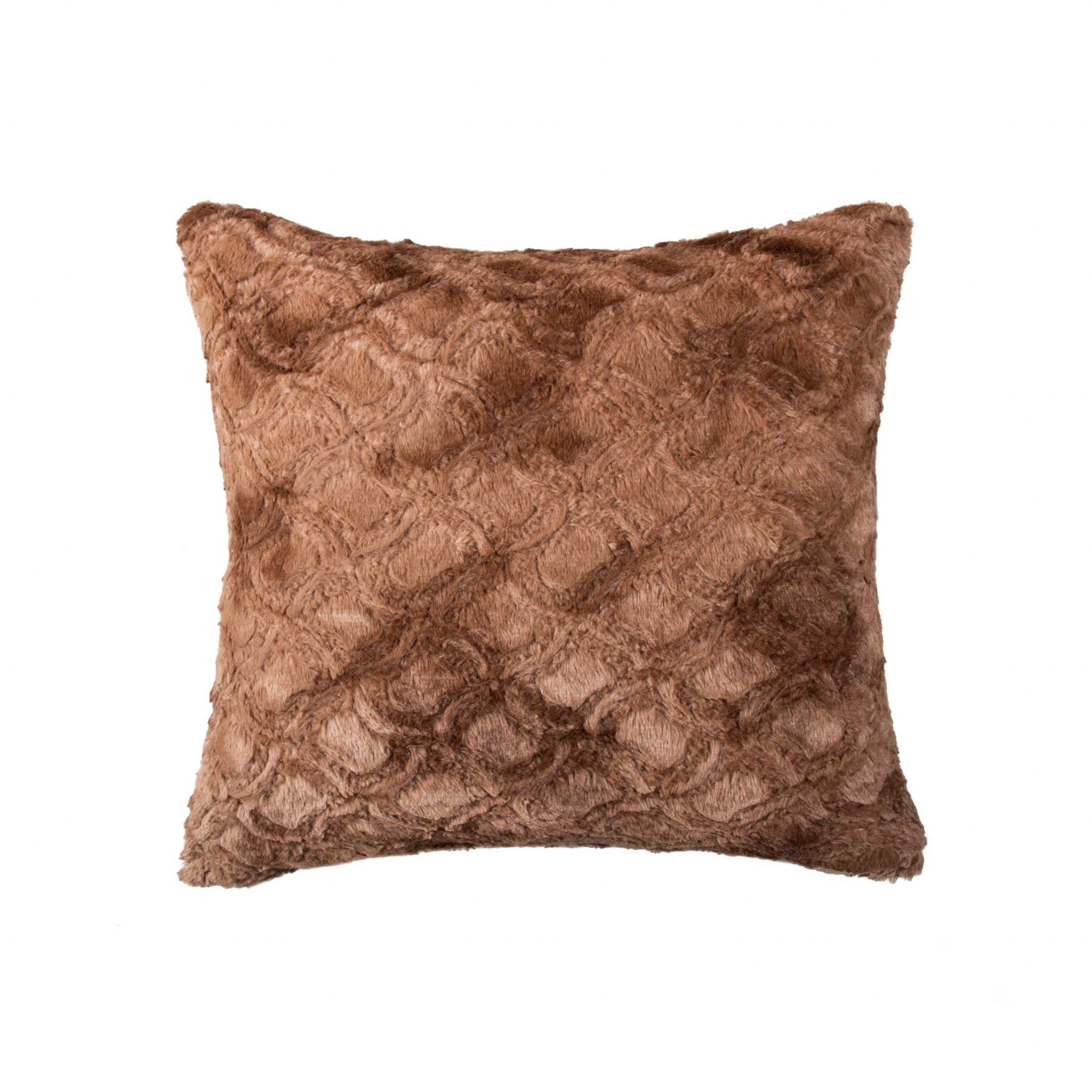 20" x 20" x 5" Brown Mink Faux - Pillow