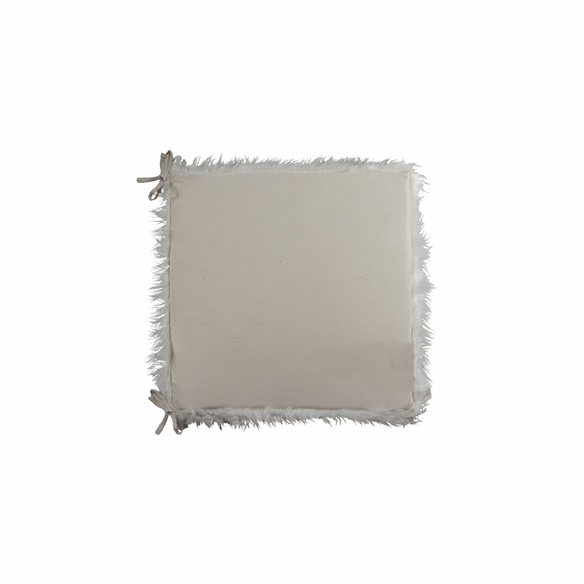 2" x 16" x 16" Acrylic Plush, Microsuede and Polyfill Off White Chair Pads