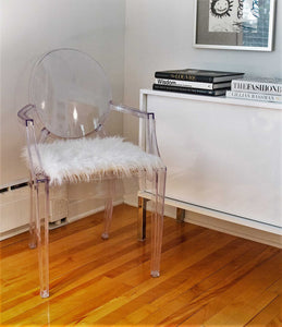 2" x 16" x 16" Acrylic Plush, Microsuede and Polyfill Off White Chair Pads