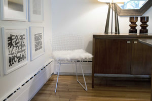 2" x 16" x 16" Acrylic Plush, Microsuede and Polyfill Off White Chair Pads